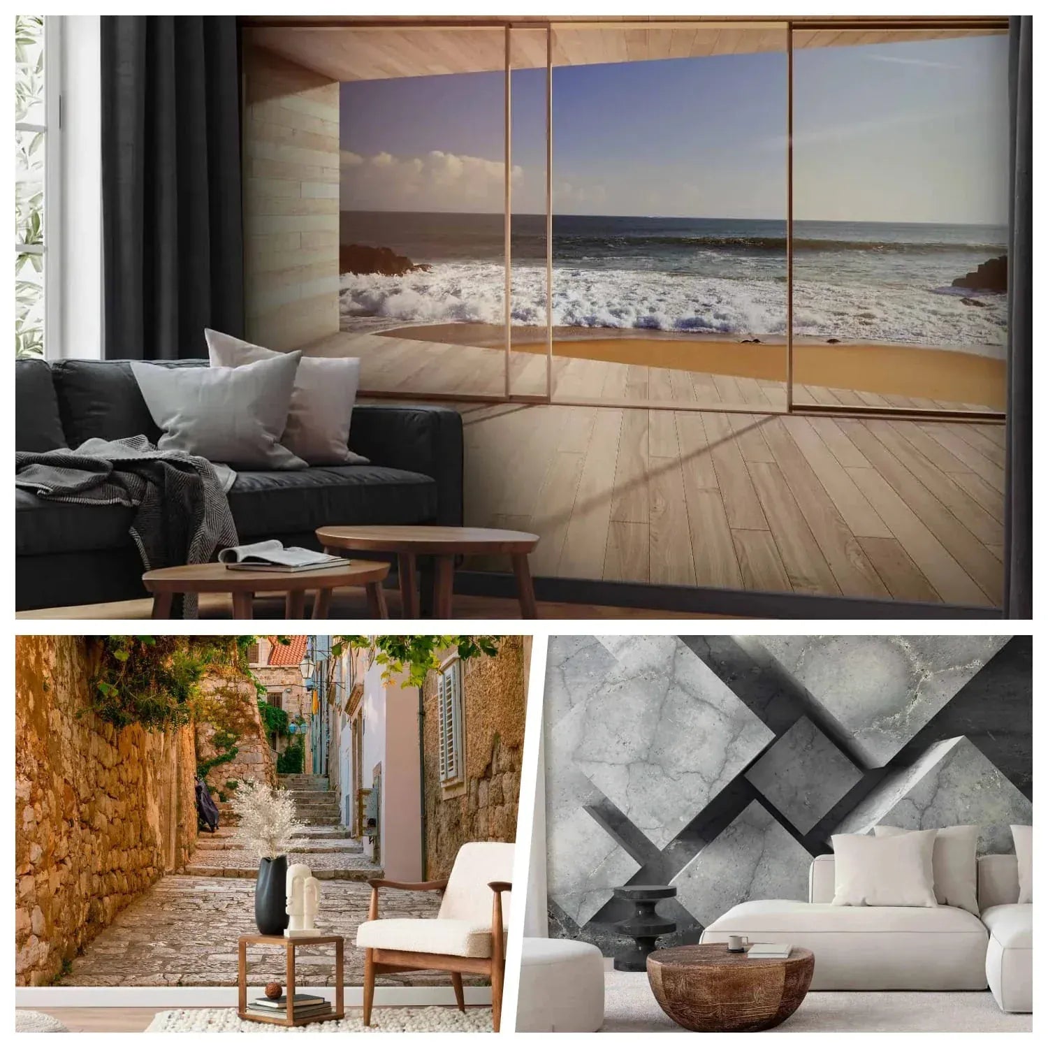 3D fototapetes paplašina interjeru