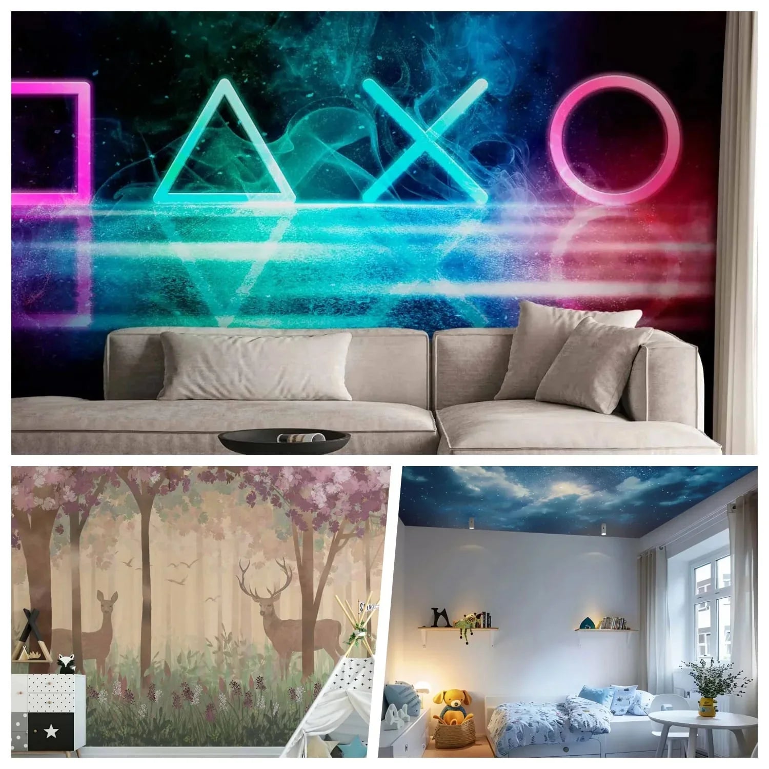 Fototapetes bērniem un pusaudžiem: datorspēles un bērnu motīvi