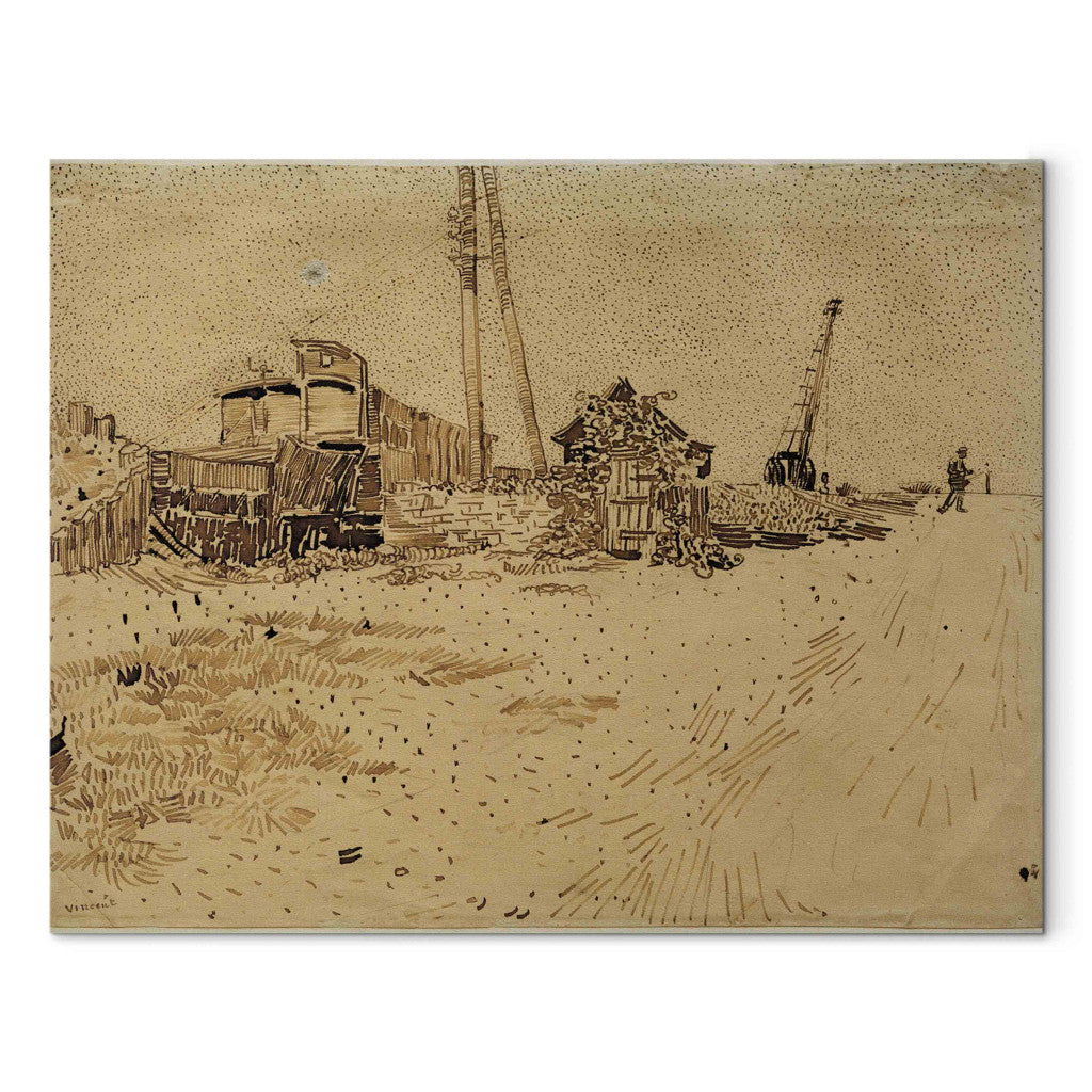 Gleznas reprodukcija - Vincent van Gogh - Lagergelände der Eisenbahn