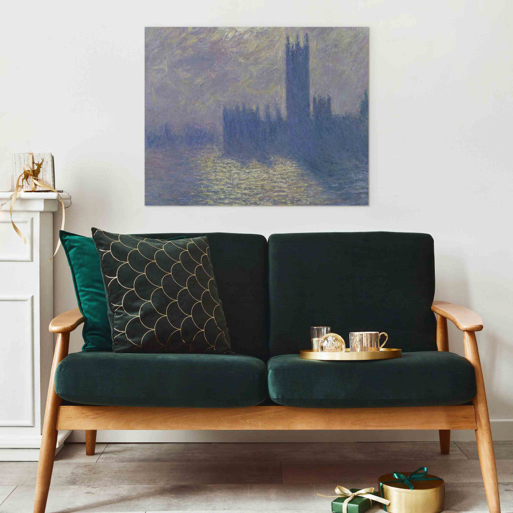 Gleznas reprodukcija - Claude Monet - The Houses of Parliament, Stormy Sky