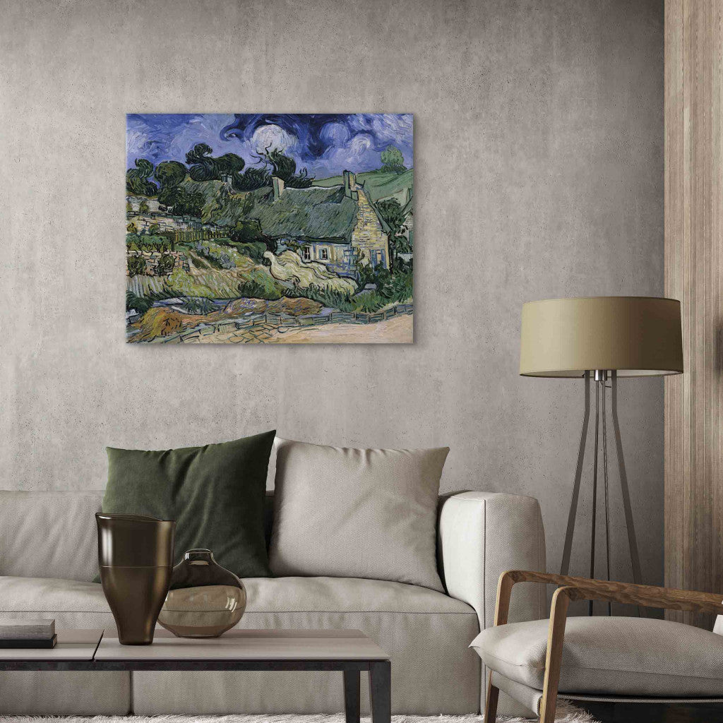 Gleznas reprodukcija - Vincent van Gogh - Thatched houses