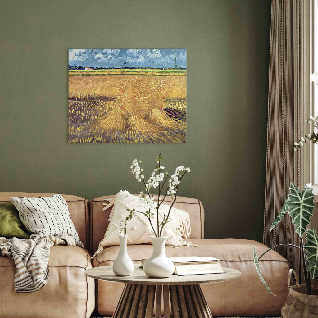 Gleznas reprodukcija - Vincent van Gogh - Wheatfield with Sheaves