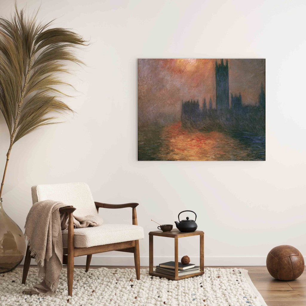 Gleznas reprodukcija - Claude Monet - Le Parlement, coucher de soleil