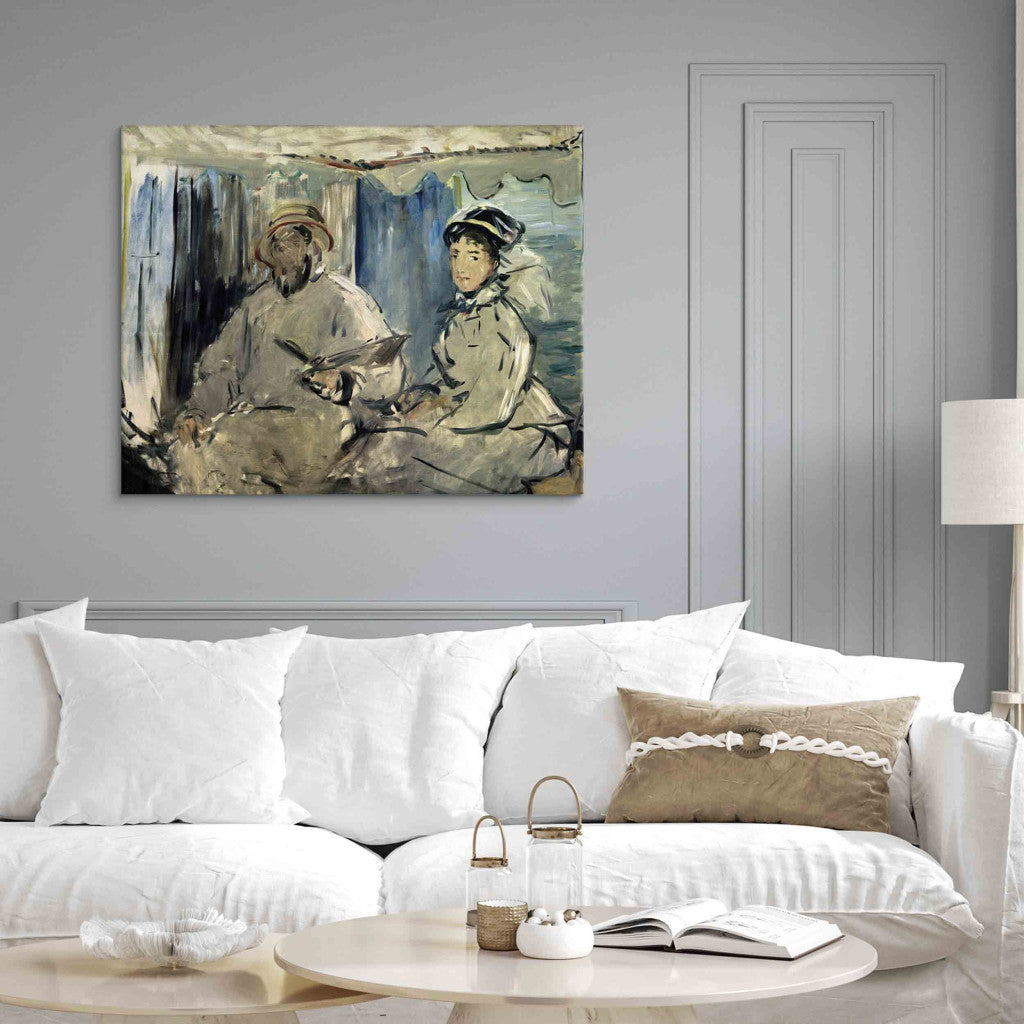 Gleznas reprodukcija - Claude Monet - Monet peignant dans son atelier