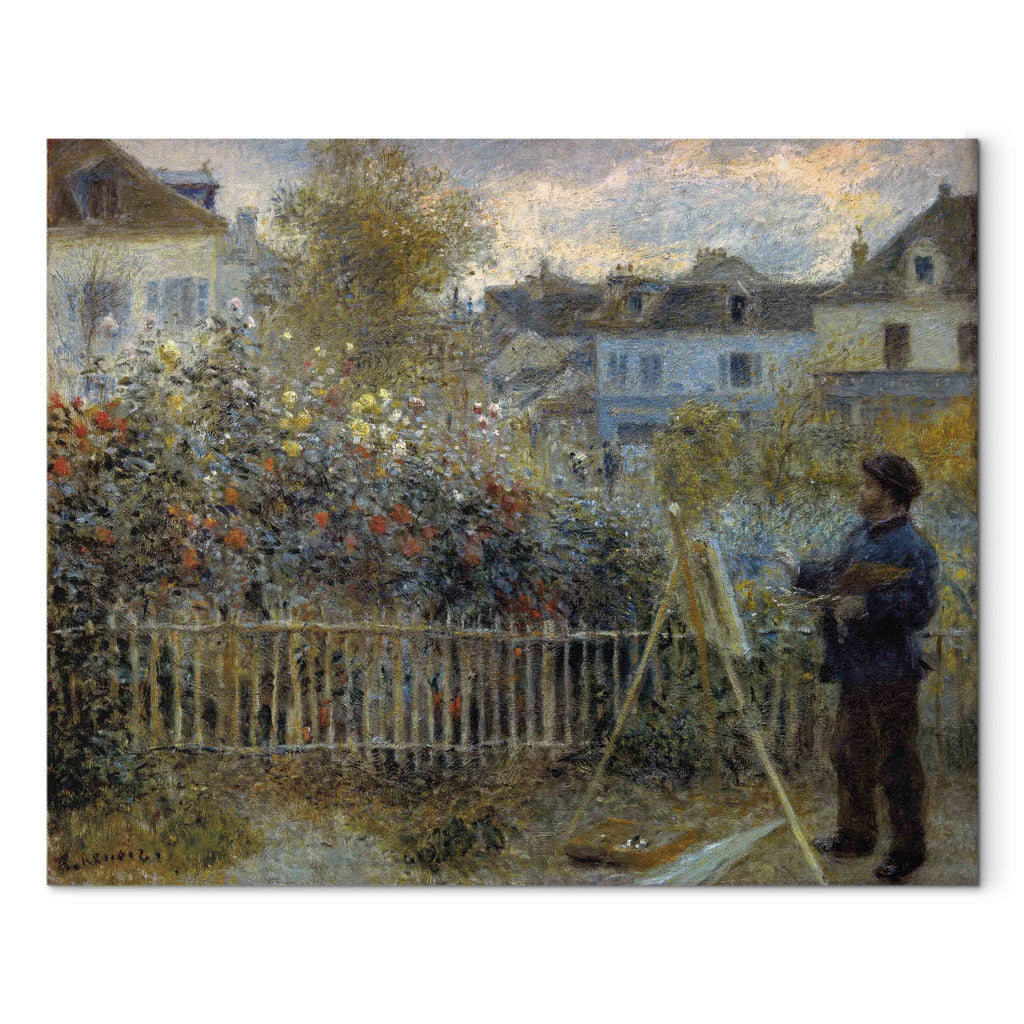 Gleznas reprodukcija - Claude Monet - Monet peignant dans son jardin a Argenteuil