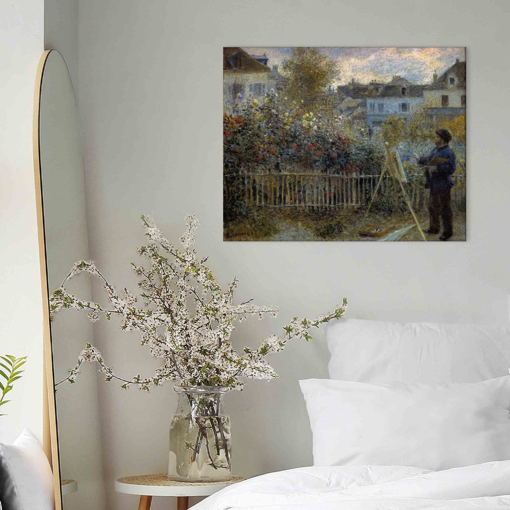 Gleznas reprodukcija - Claude Monet - Monet peignant dans son jardin a Argenteuil