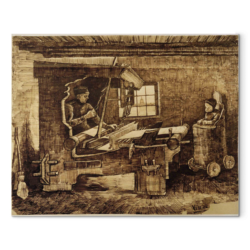 Gleznas reprodukcija - Vincent van Gogh - Weaver with a Baby in a Highchair