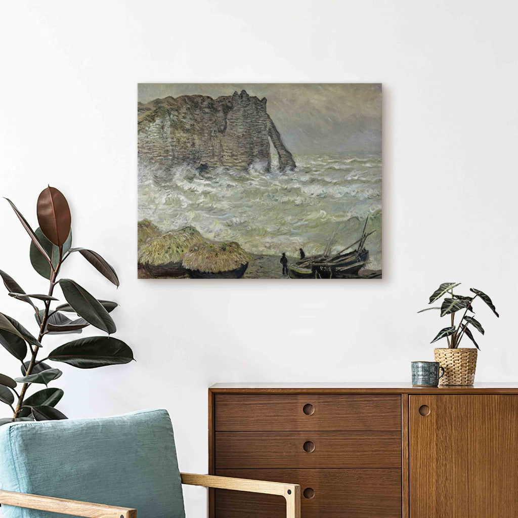 Gleznas reprodukcija - Claude Monet - Rough Sea at Etretat (2. versija)