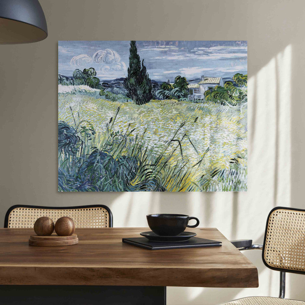 Gleznas reprodukcija - Vincent van Gogh - Green Wheatfield with Cypresse
