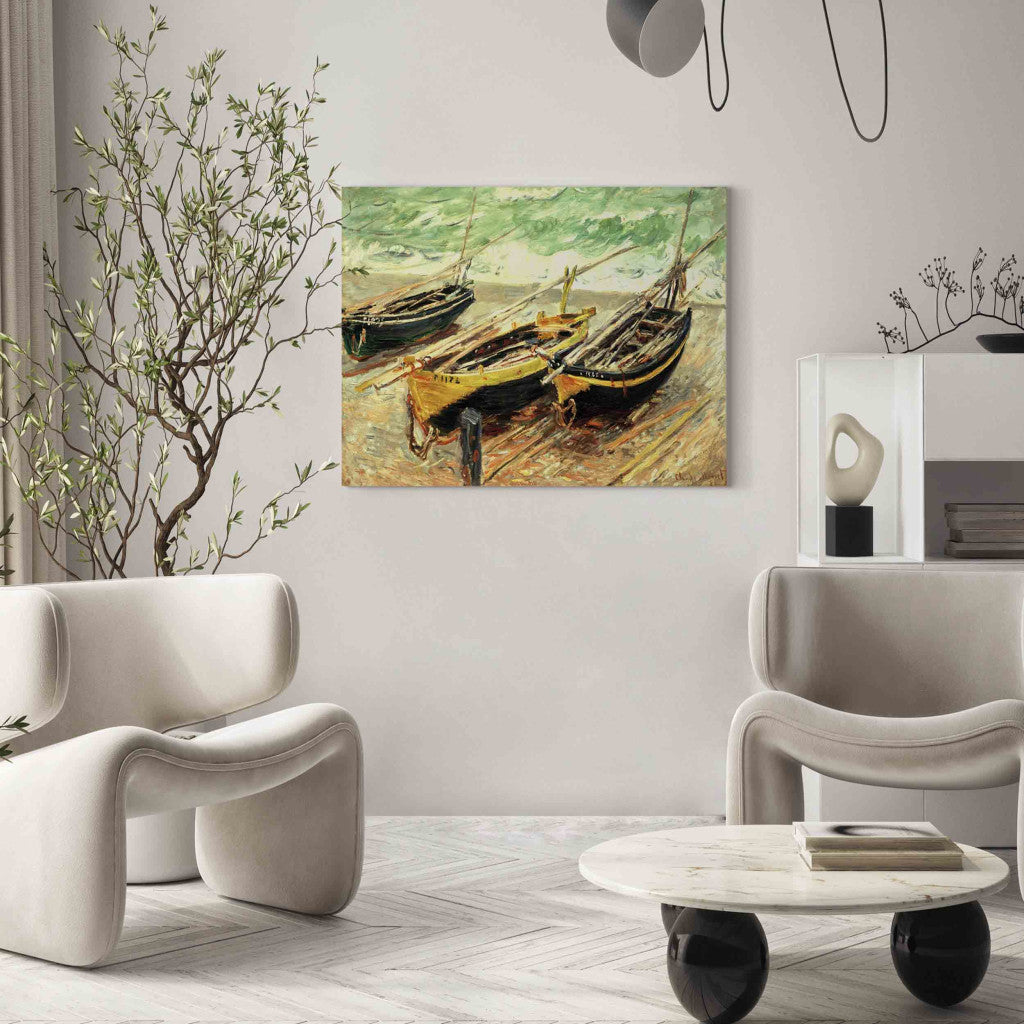 Gleznas reprodukcija - Claude Monet - Trois bateaux de peche (Three fishing boats)