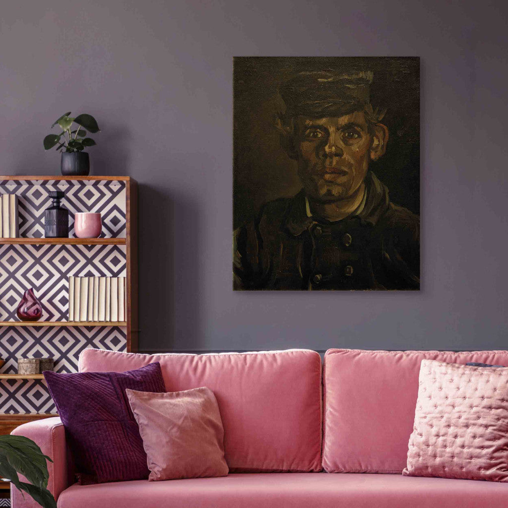 Gleznas reprodukcija - Vincent van Gogh - Portrait of a Young peasant in a Peaked Cap