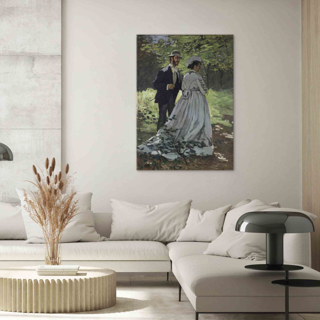 Gleznas reprodukcija - Claude Monet - The Promenaders, or Bazille and Camille