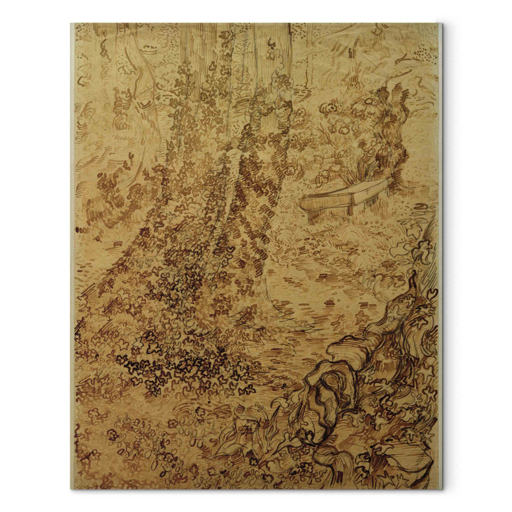 Gleznas reprodukcija - Vincent van Gogh - Trees with Ivy in the Garden of the Asylum
