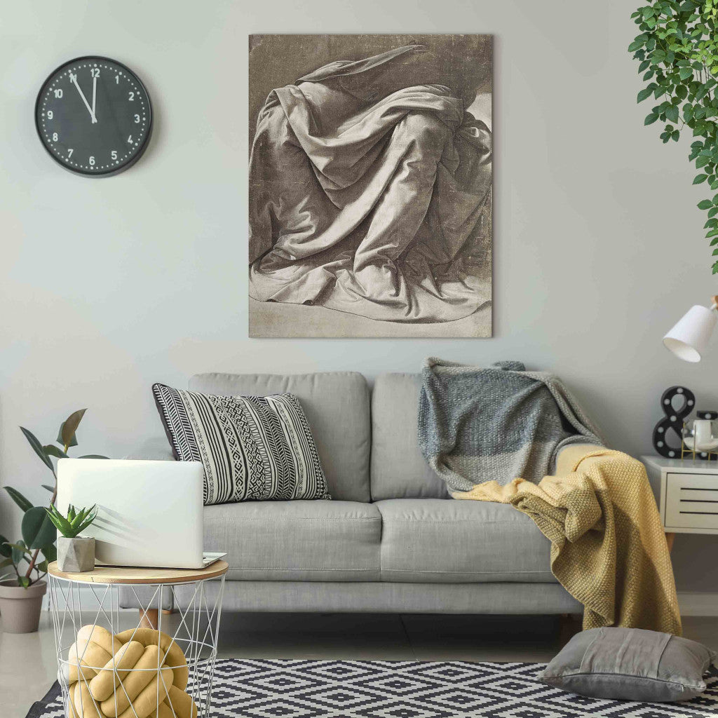 Gleznas reprodukcija - Leonardo da Vinci - Drapery study for a Seated Figure