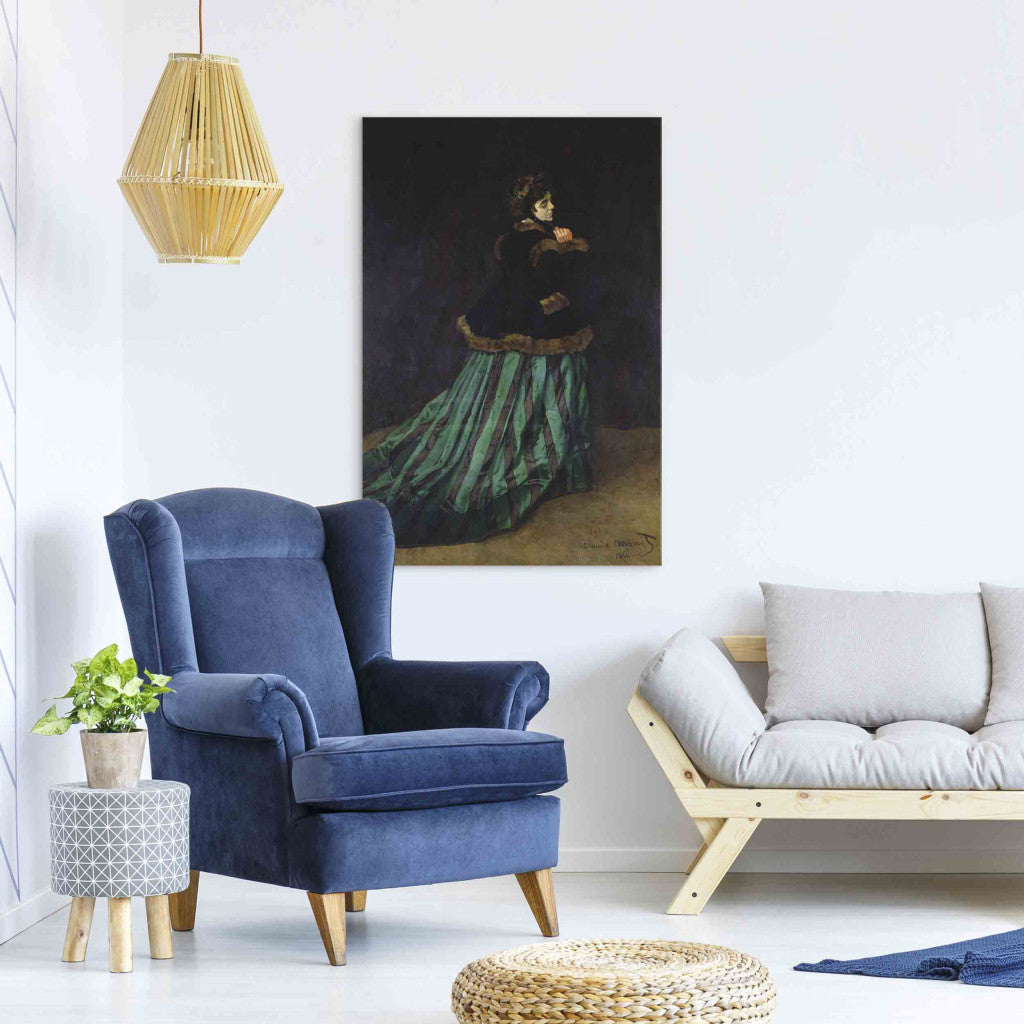 Gleznas reprodukcija - Claude Monet - Camille, or The Woman in the Green Dress