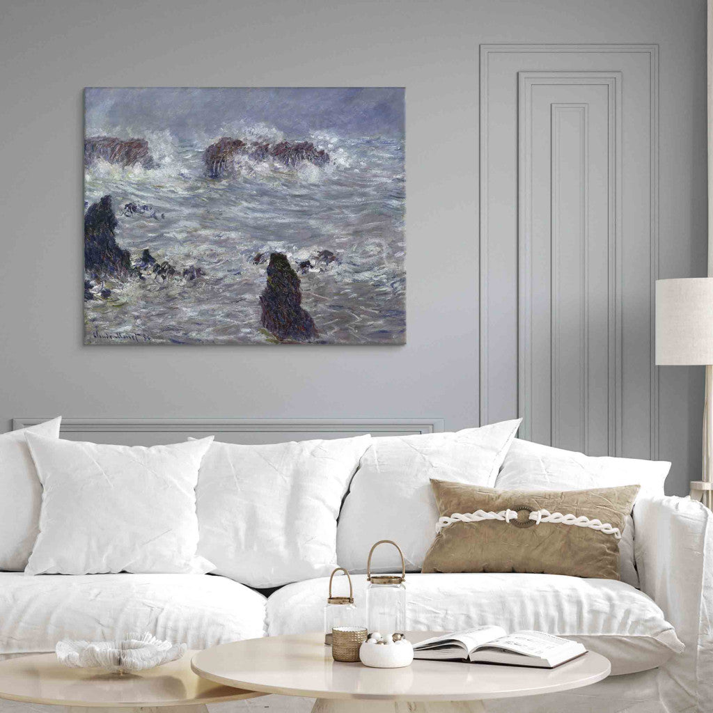 Gleznas reprodukcija - Claude Monet - Storm, off the Coast of Belle -Ile
