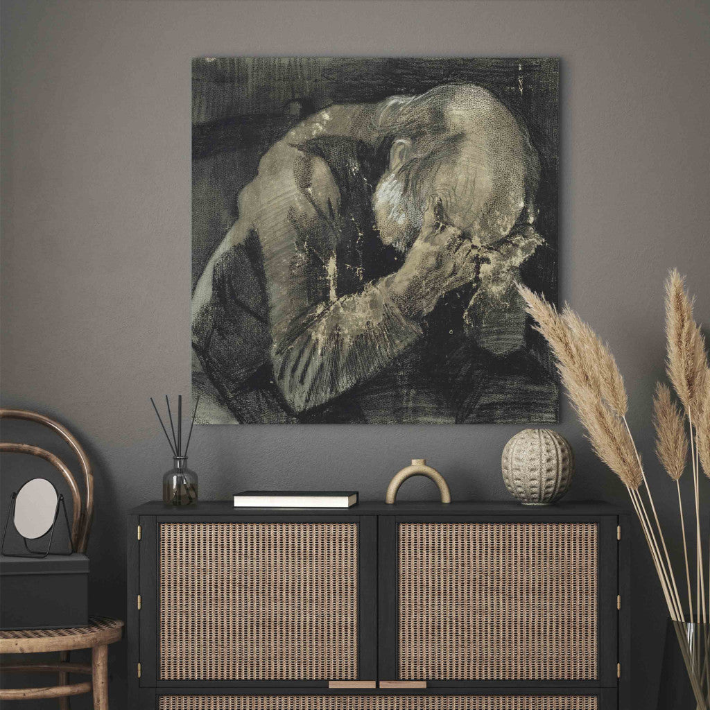 Gleznas reprodukcija - Vincent van Gogh - Man with his head in his hands
