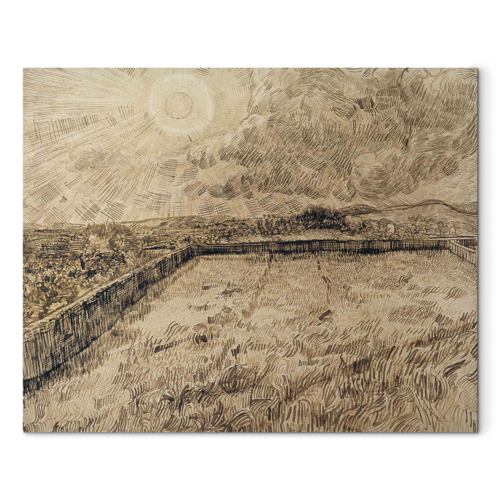 Gleznas reprodukcija - Vincent van Gogh - Sun above a Wheat Field
