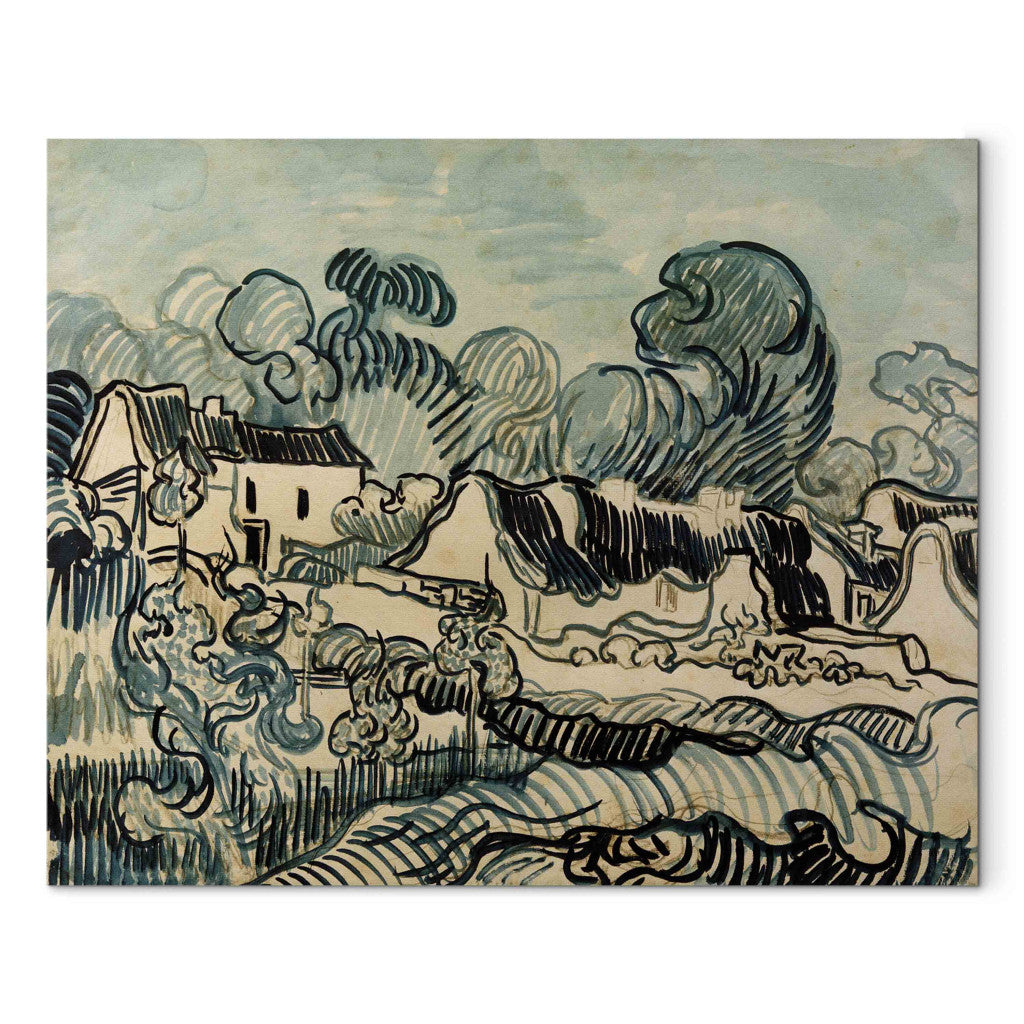 Gleznas reprodukcija - Vincent van Gogh - Landscape with Cottages
