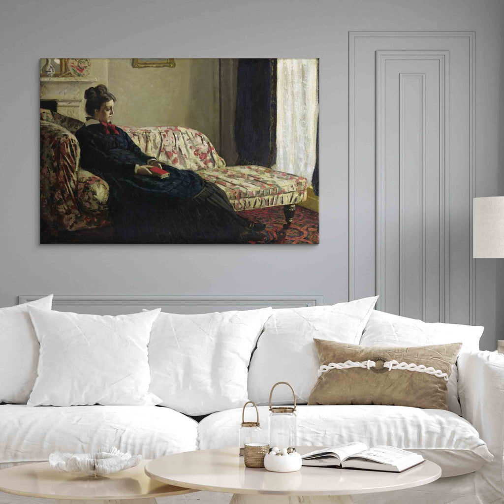Gleznas reprodukcija - Claude Monet - Meditation, or Madame Monet on the Sofa
