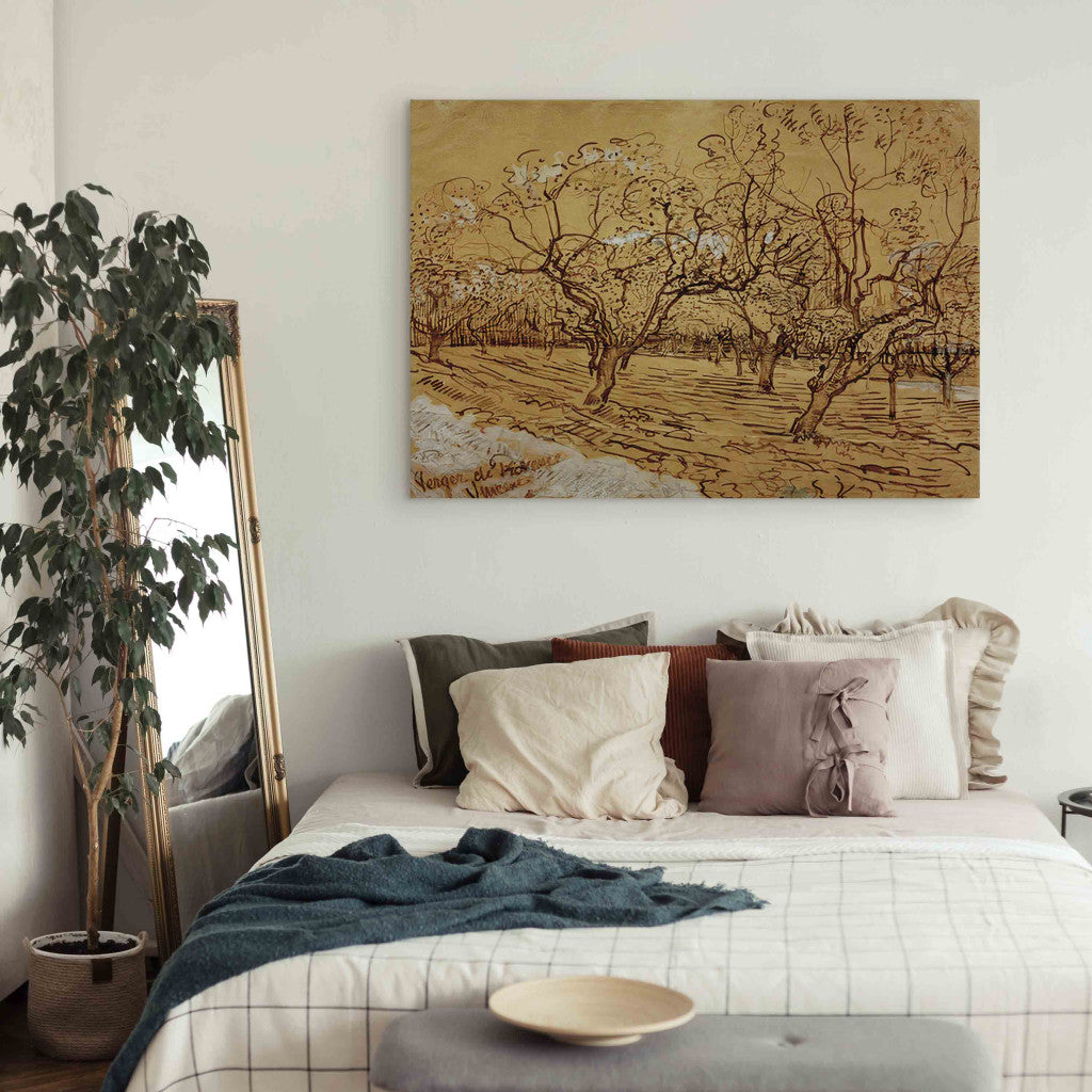Gleznas reprodukcija - Vincent van Gogh - Orchard with Blossoming Plum Trees
