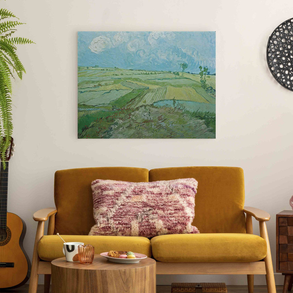 Gleznas reprodukcija - Vincent van Gogh - Wheatfields in Auvers with rainclouds
