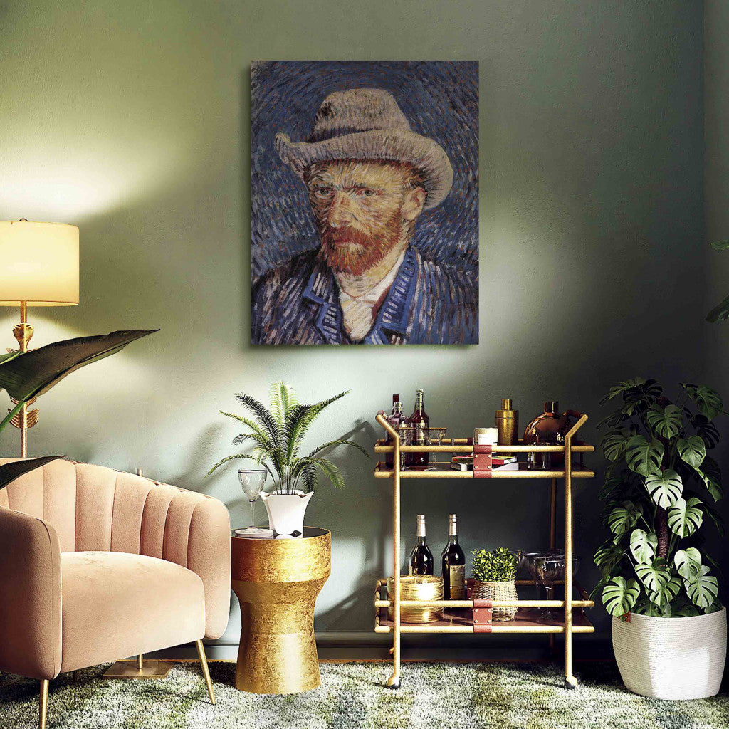 Gleznas reprodukcija - Vincent van Gogh - Selfportrait with Grey Felt Hat