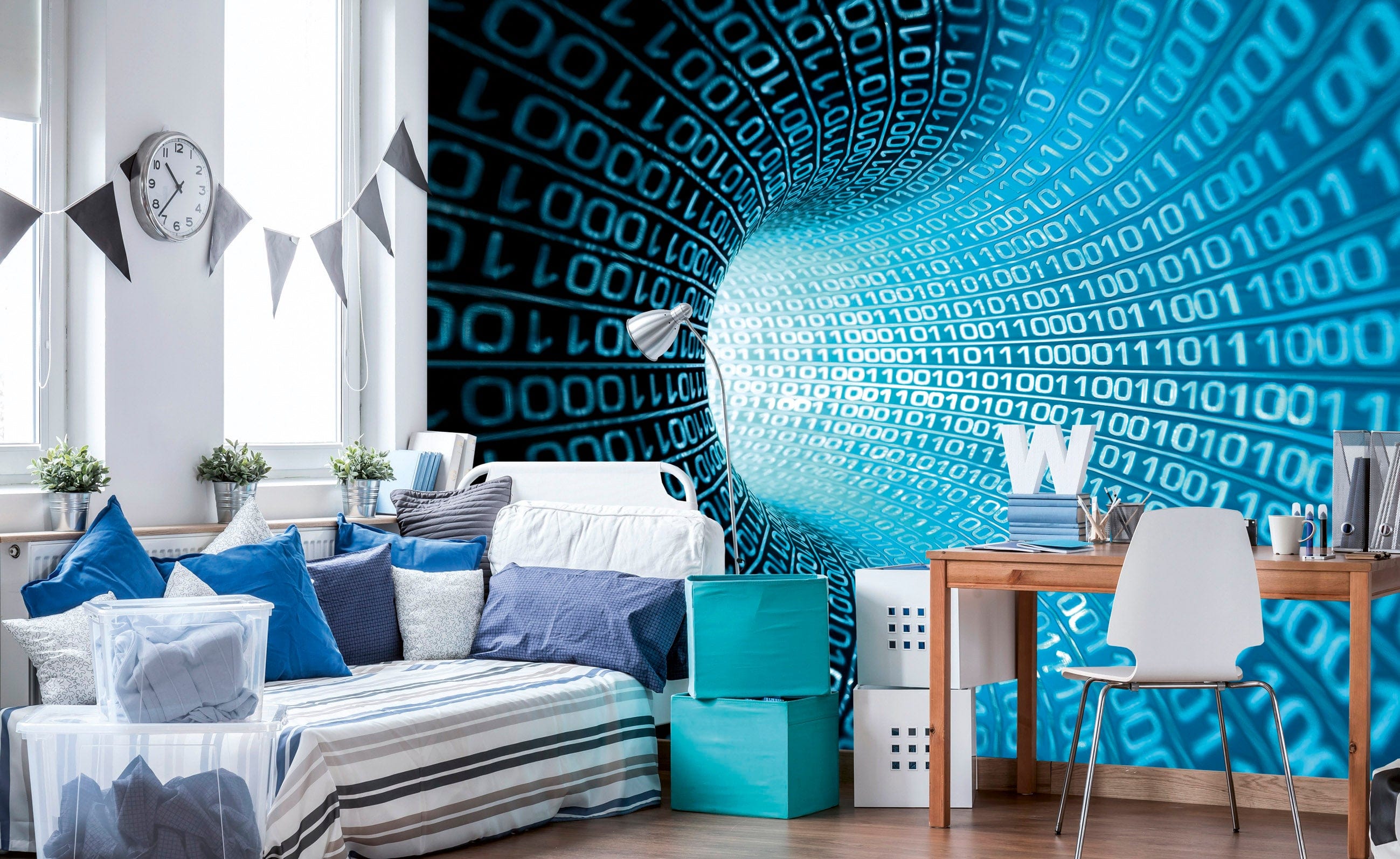 3D Flizelīna fototapetes - Bināra plūsma 375 x 250 cm D-ART