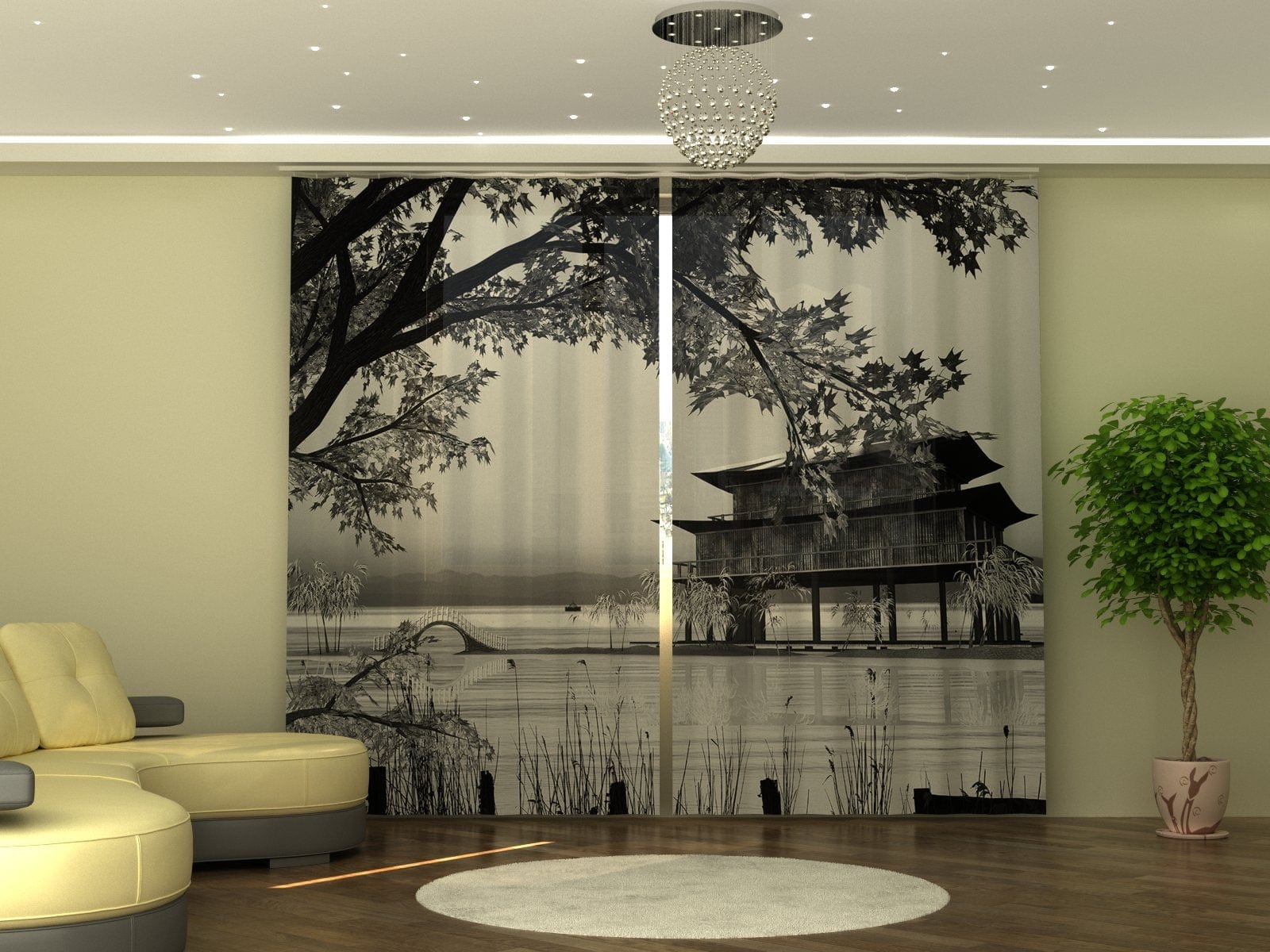 Aizkari Chinese Landscape P290xA245 cm E-interjers.lv