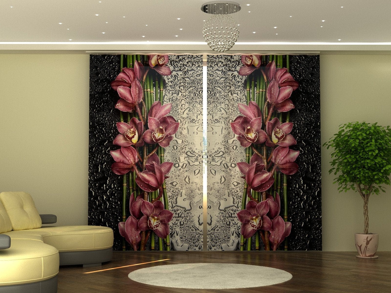 Aizkari Drop of Beauty P290xA245 cm E-interjers.lv