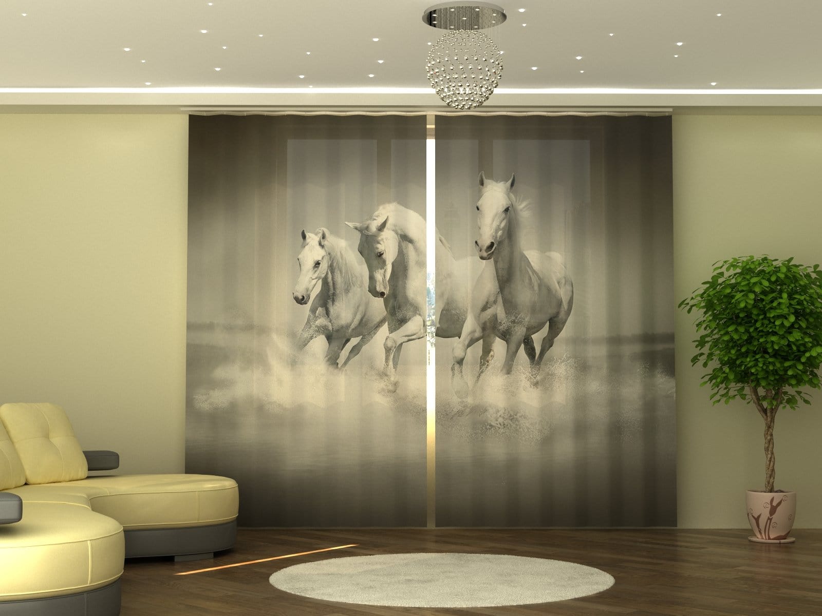 Aizkari White Gracefulness P290xA245 cm E-interjers.lv