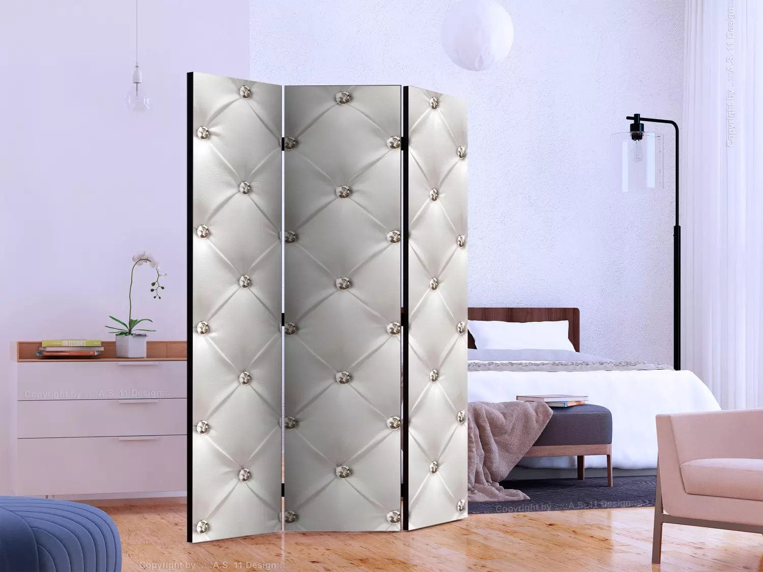 Aizslietnis 3-daļīgs - Baltā elegance (135x172cm), 123285 Home Trends