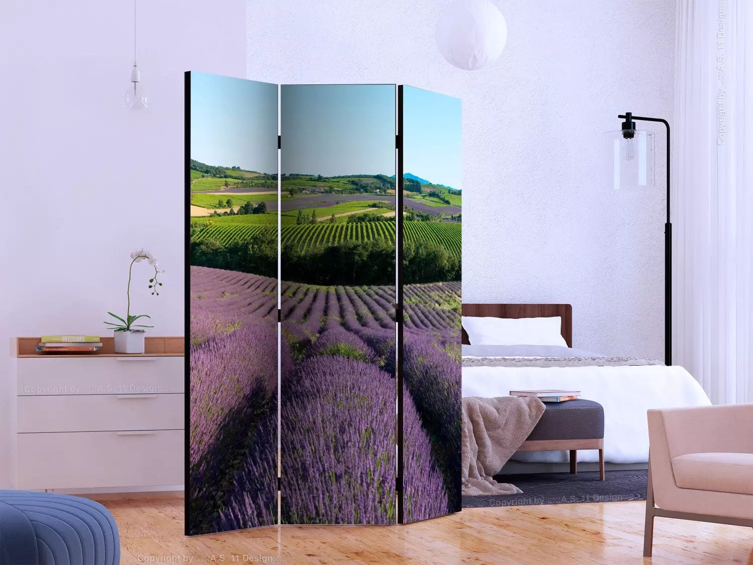 Aizslietnis 3-daļīgs - Lavandas lauki (135x172cm), 134156 Home Trends