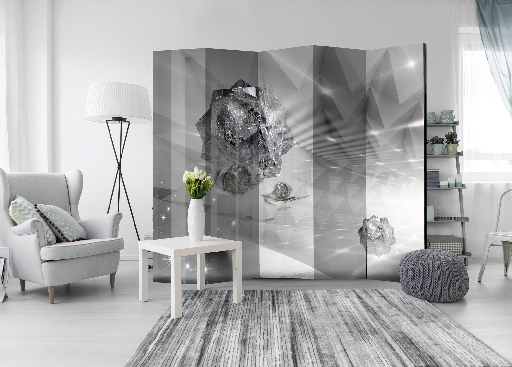 Aizslietnis 5-daļīgs - Abstraktā pelēkums (225x172cm) 225x172 cm Home Trends