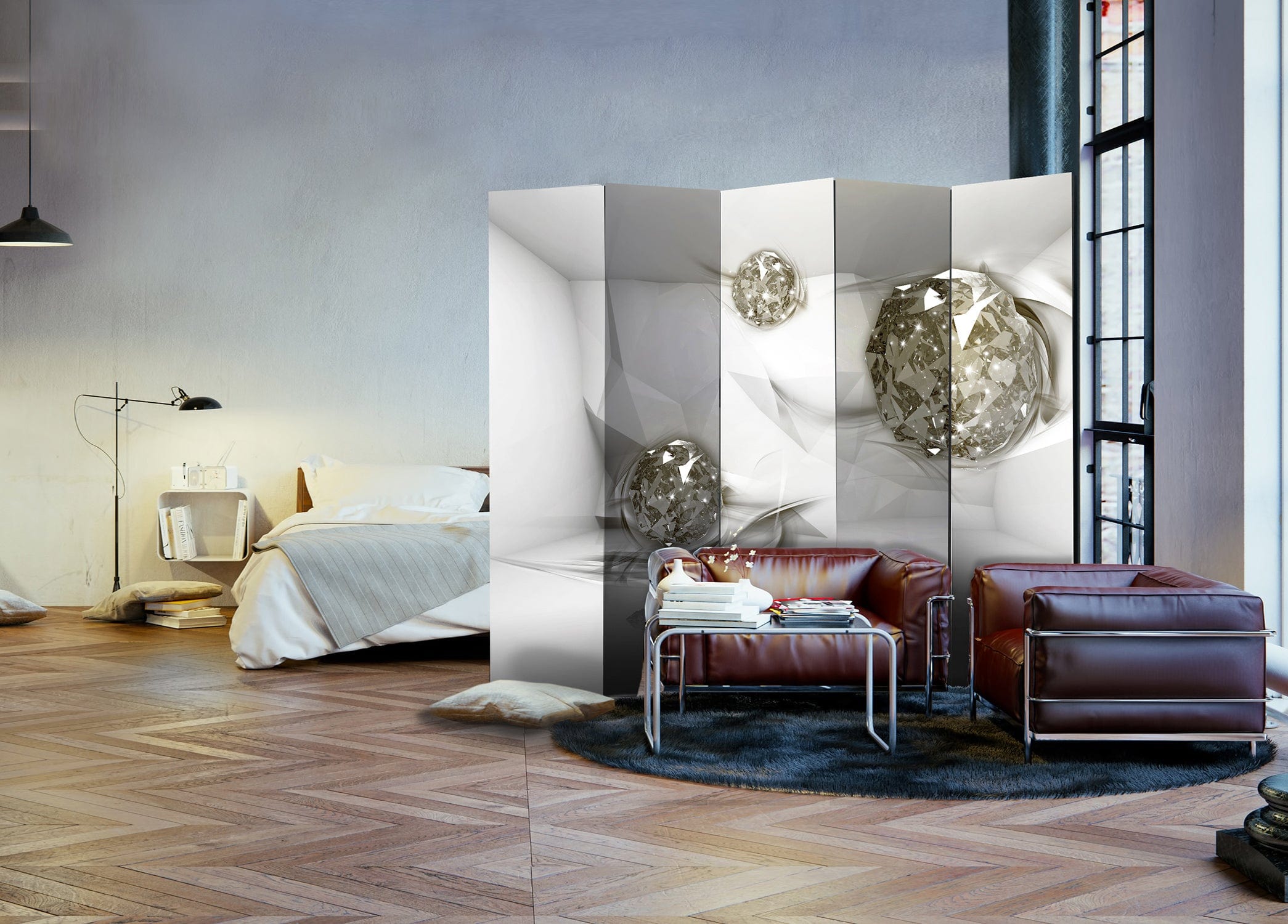Aizslietnis 5-daļīgs - Abstraktie dimanti (225x172cm) 225x172 cm Home Trends