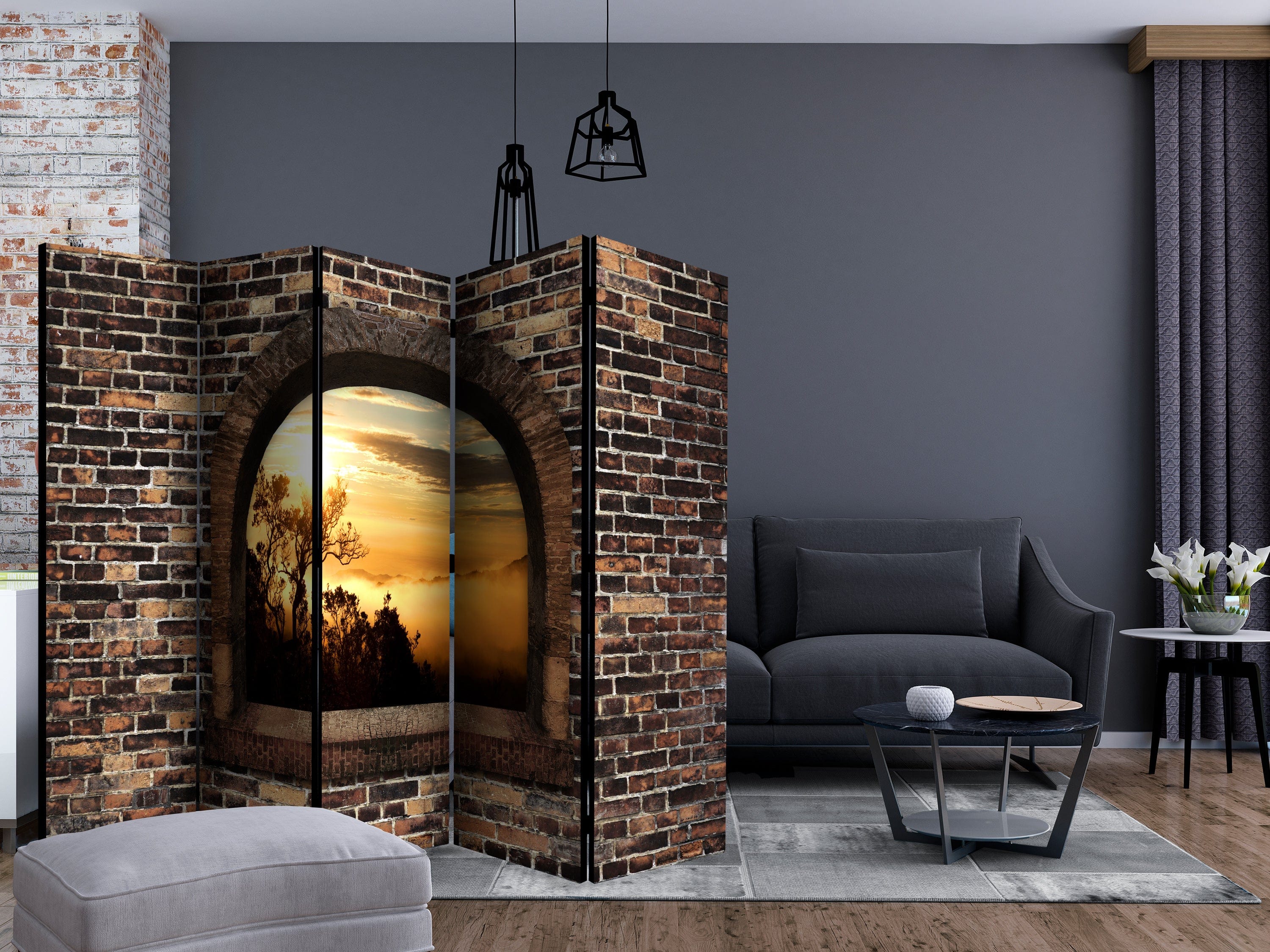 Aizslietnis 5-daļīgs - Akmeņains logs - Rīta migla 2. versija (225x172cm) 225x172 cm Home Trends