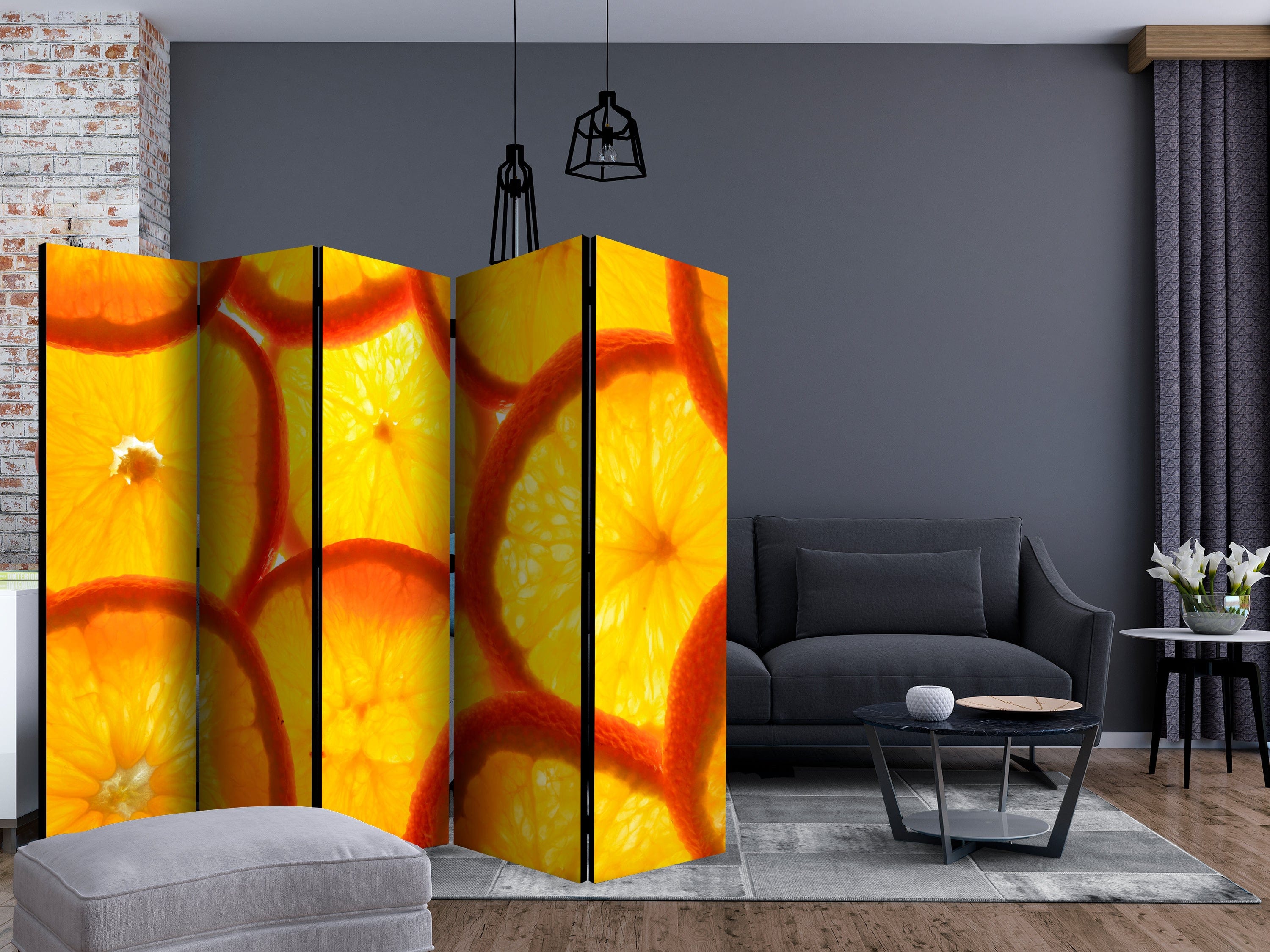 Aizslietnis 5-daļīgs - Apelsīnu šķēles (225x172cm) 225x172 cm Home Trends