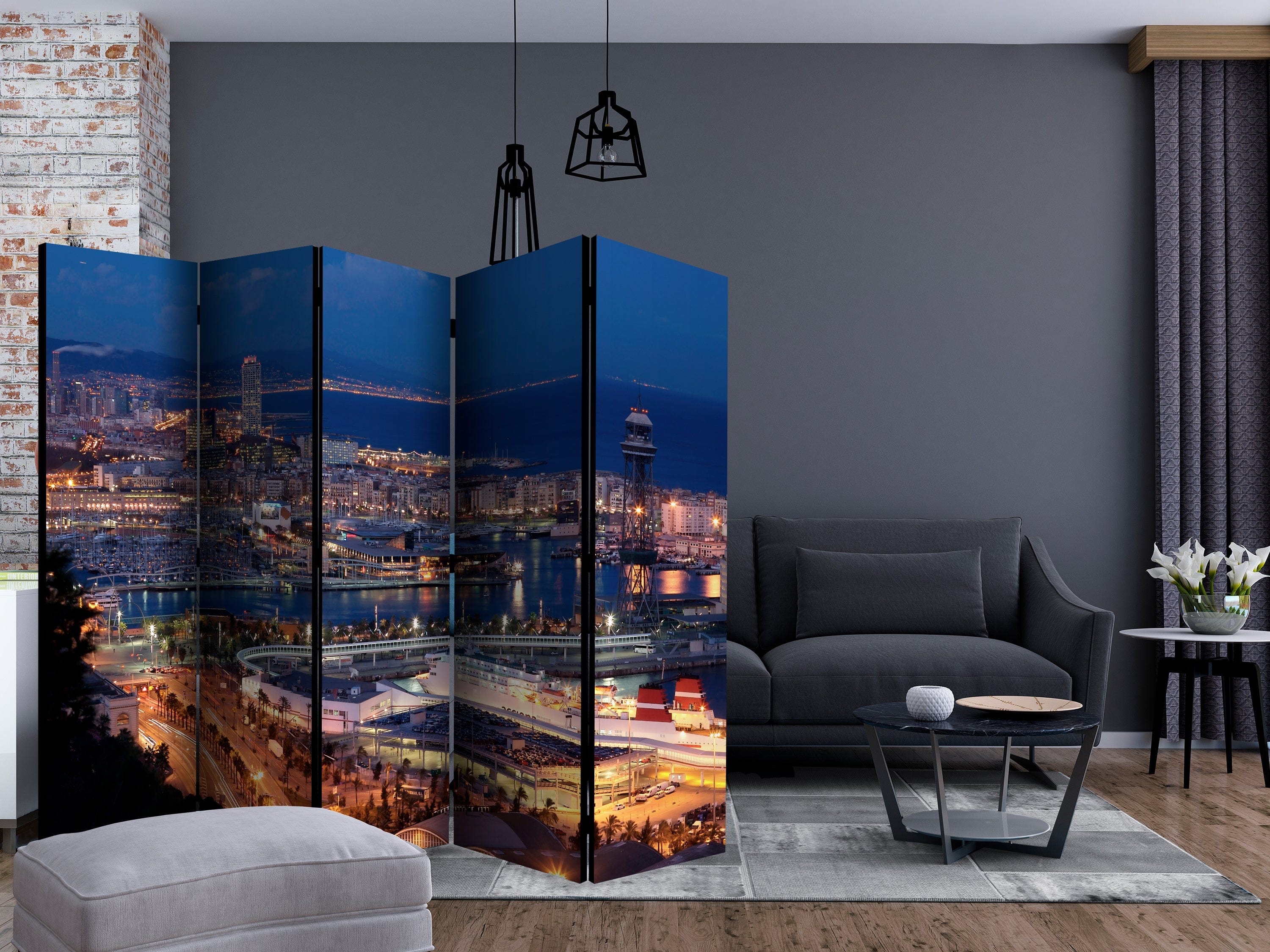 Aizslietnis 5-daļīgs - Apgaismotā Barselona (225x172cm) 225x172 cm Home Trends