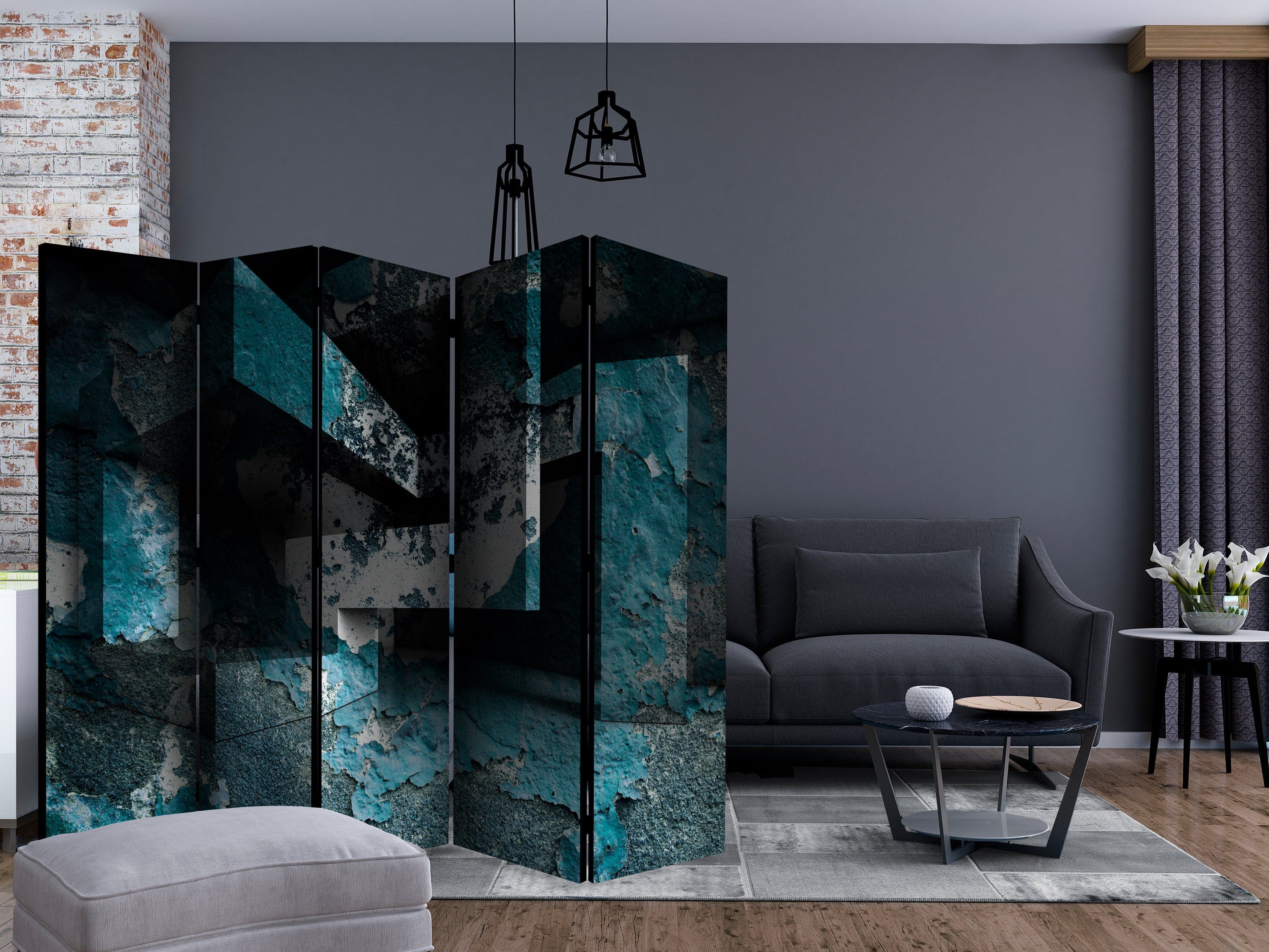 Aizslietnis 5-daļīgs - Āzūra ģeometrija (225x172cm) 225x172 cm Home Trends