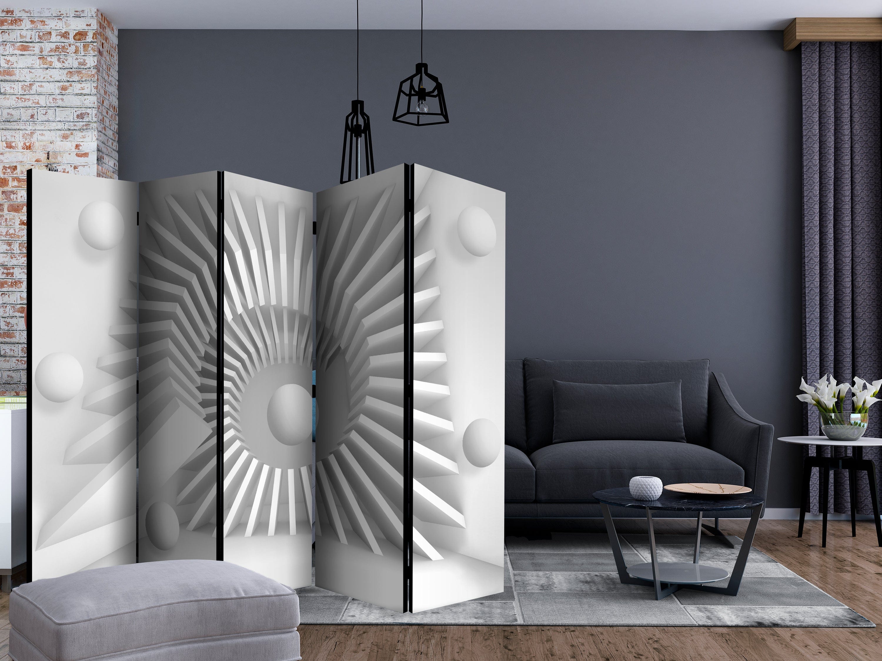 Aizslietnis 5-daļīgs - Baltā mozaīka (225x172cm) 225x172 cm Home Trends
