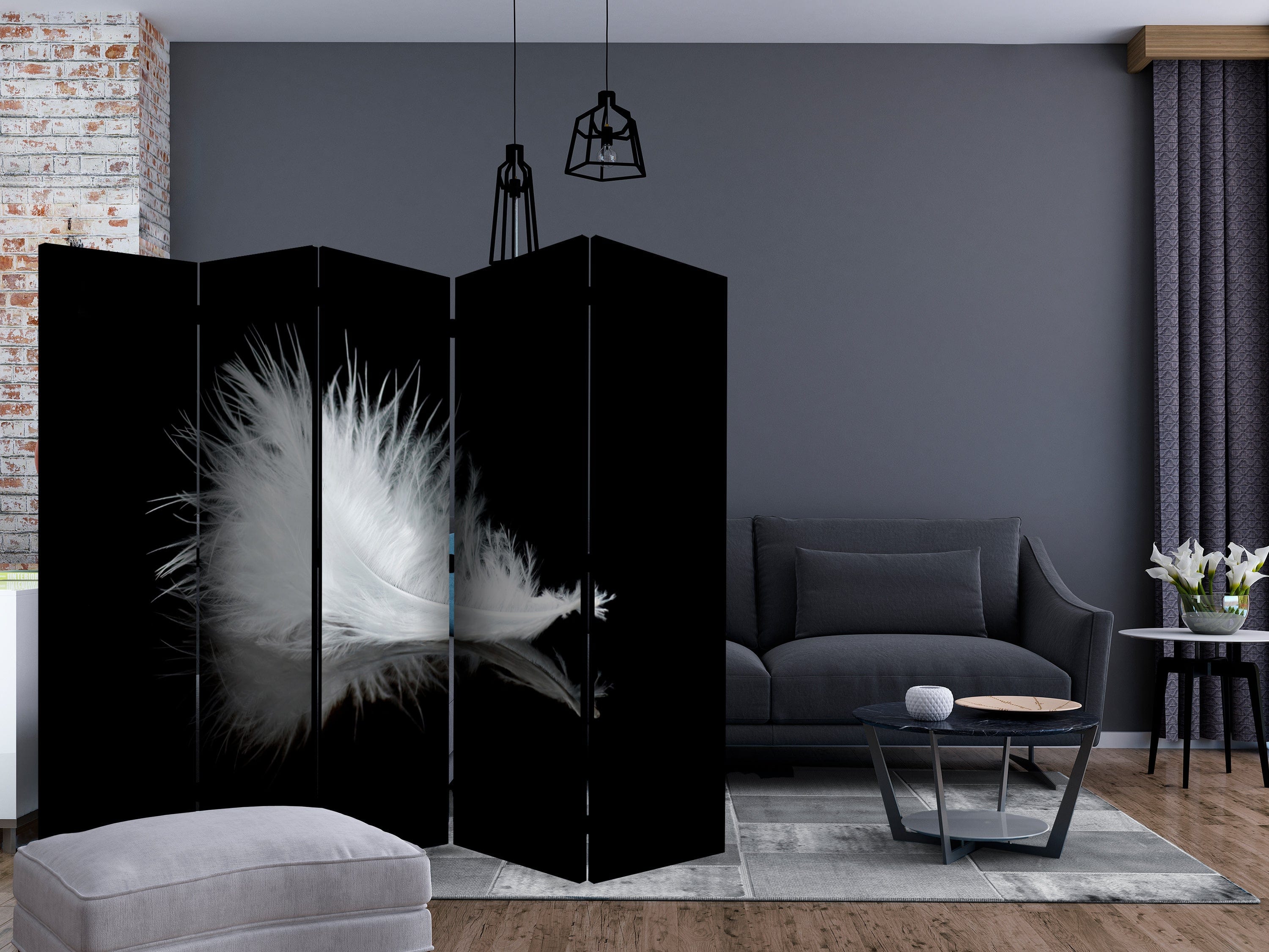 Aizslietnis 5-daļīgs - Balta spalviņa (225x172cm) 225x172 cm Home Trends