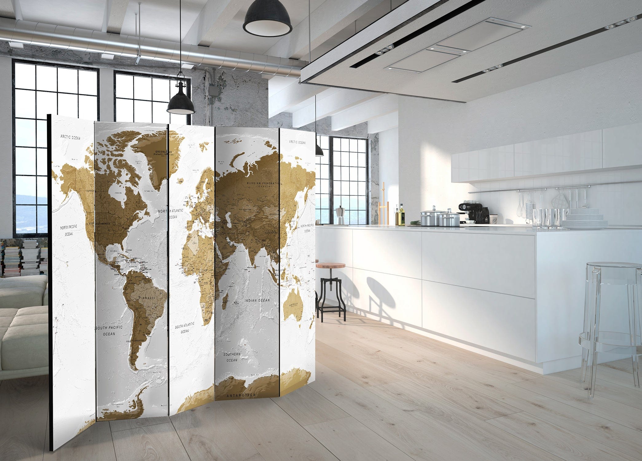 Aizslietnis 5-daļīgs - Baltie okeāni (225x172cm) 225x172 cm Home Trends