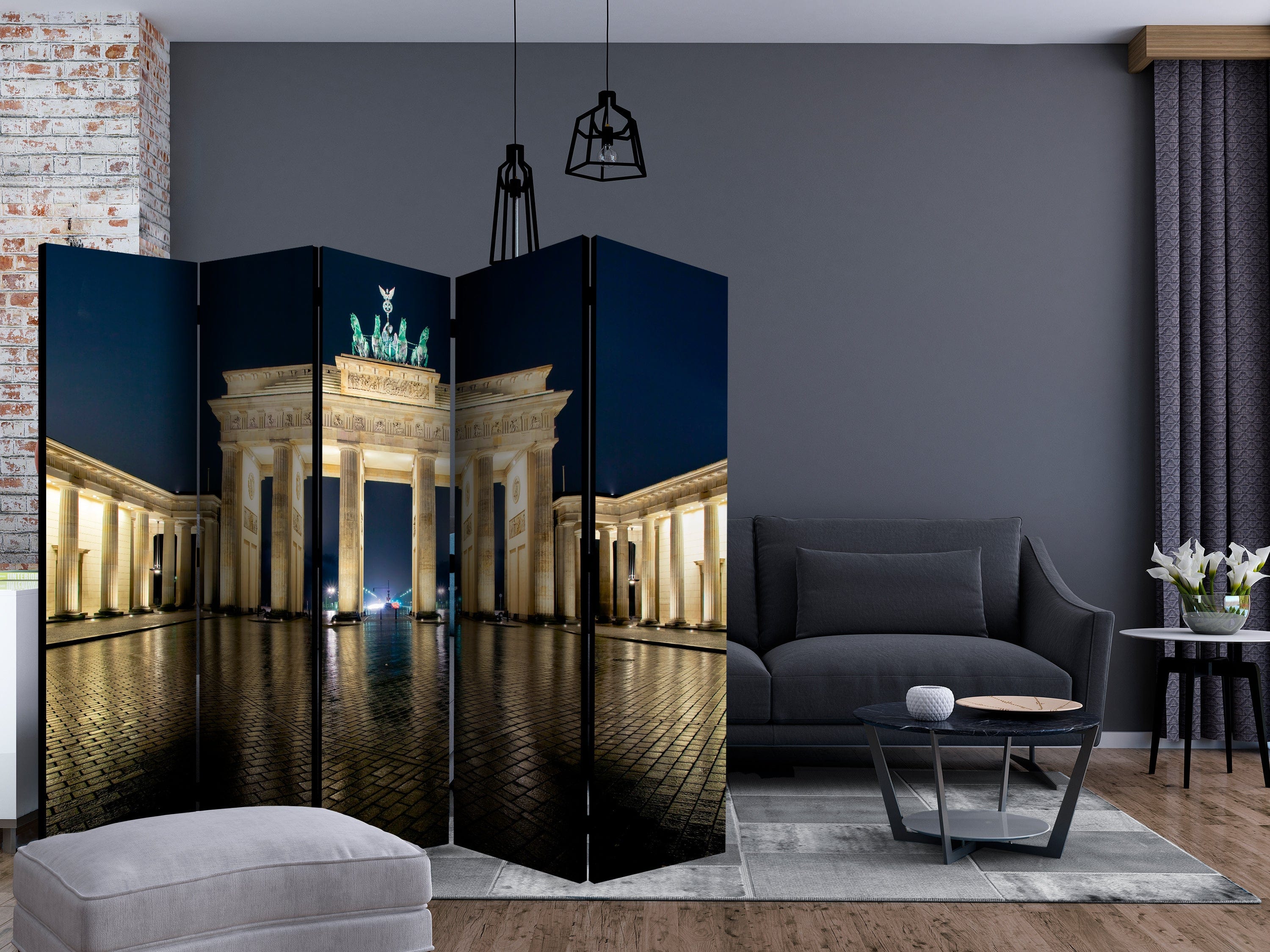 Aizslietnis 5-daļīgs - Berlīne naktī 1. versija (225x172cm) 225x172 cm Home Trends
