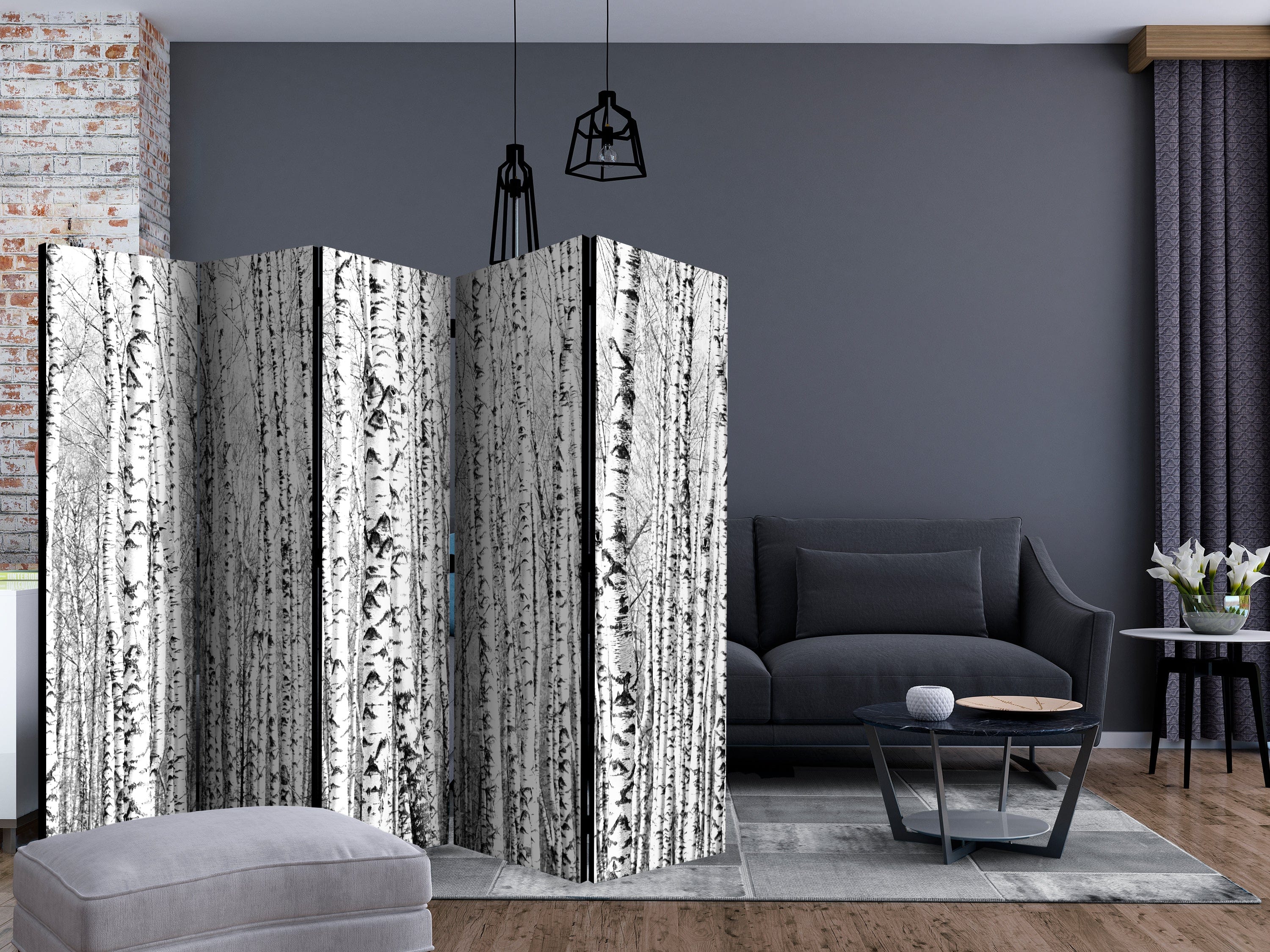 Aizslietnis 5-daļīgs - Bērzu mežs (225x172cm) 225x172 cm Home Trends