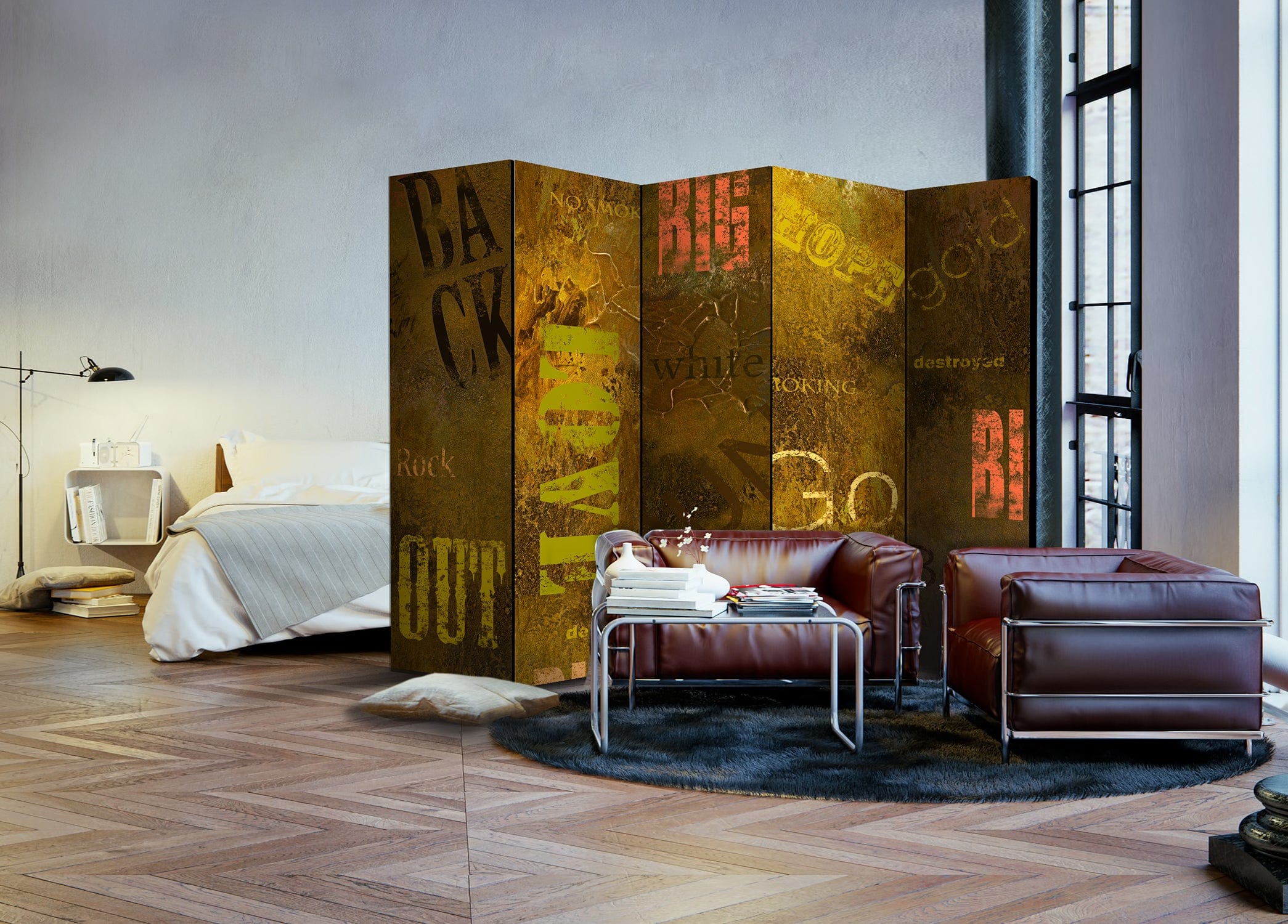 Aizslietnis 5-daļīgs - Betona epigrāfs (225x172cm) 225x172 cm Home Trends