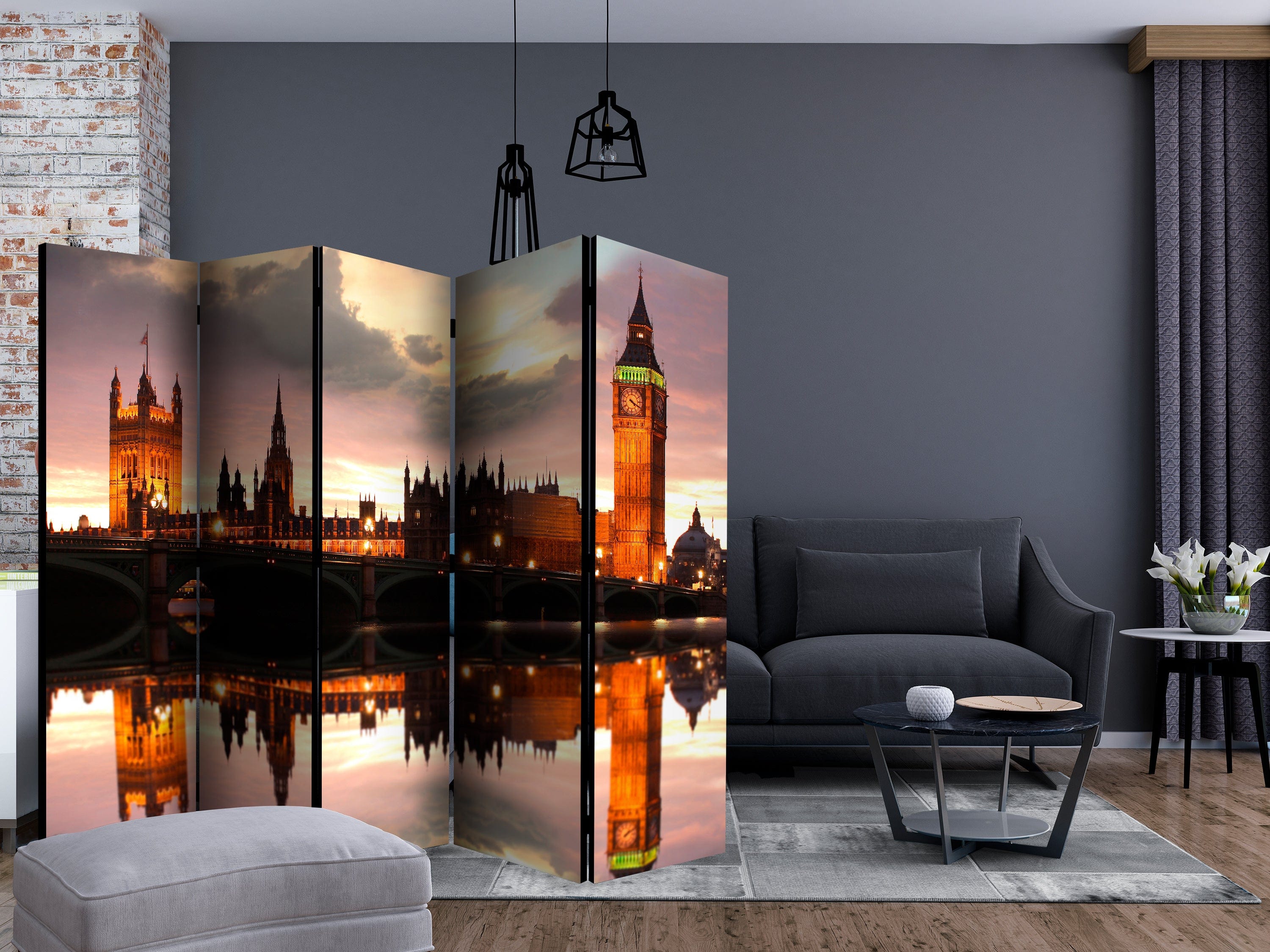 Aizslietnis 5-daļīgs - Big Bens vakarā, Londona (225x172cm) 225x172 cm Home Trends
