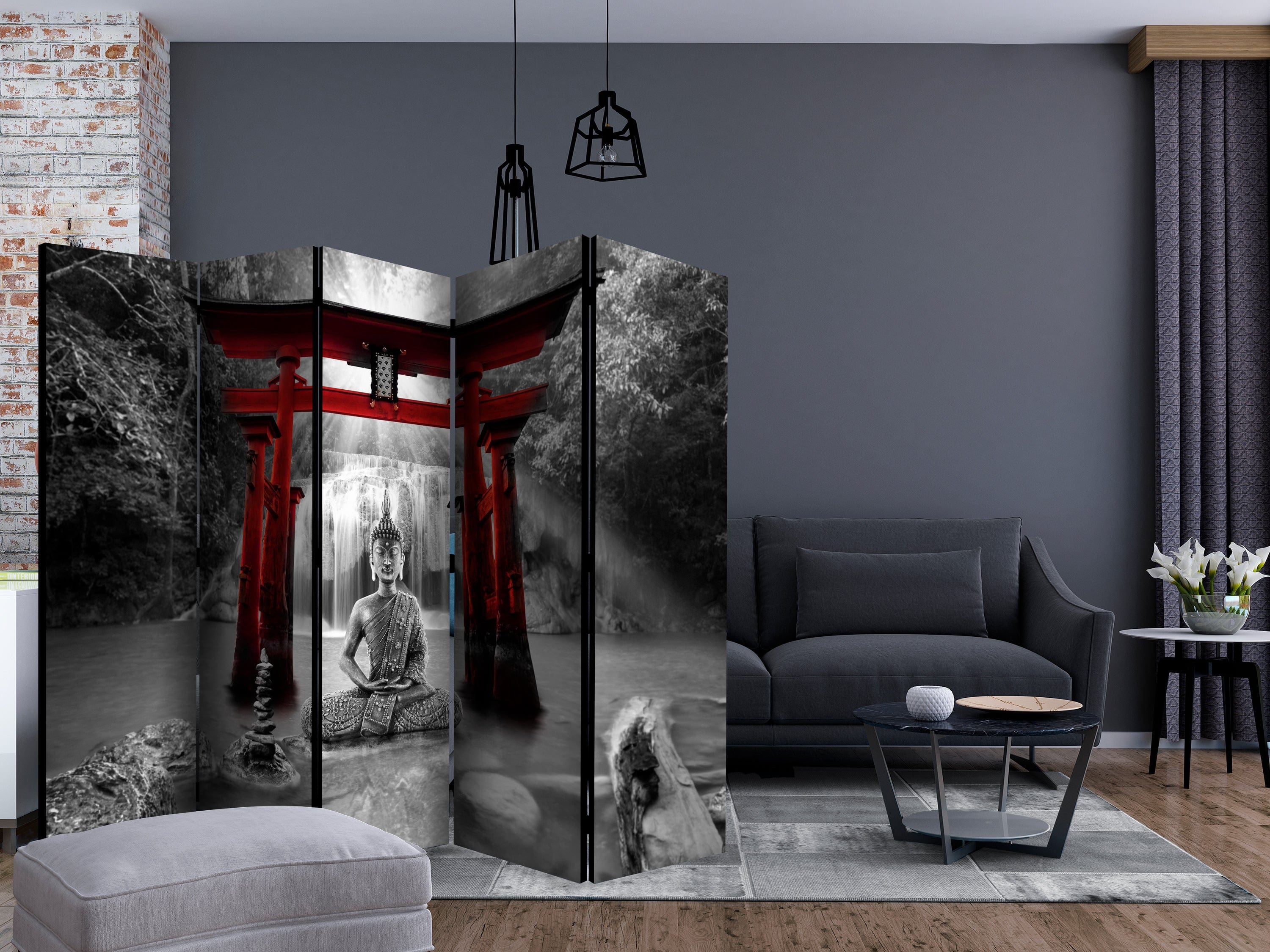 Aizslietnis 5-daļīgs - Budas smaids (sarkans) (225x172cm) 225x172 cm Home Trends