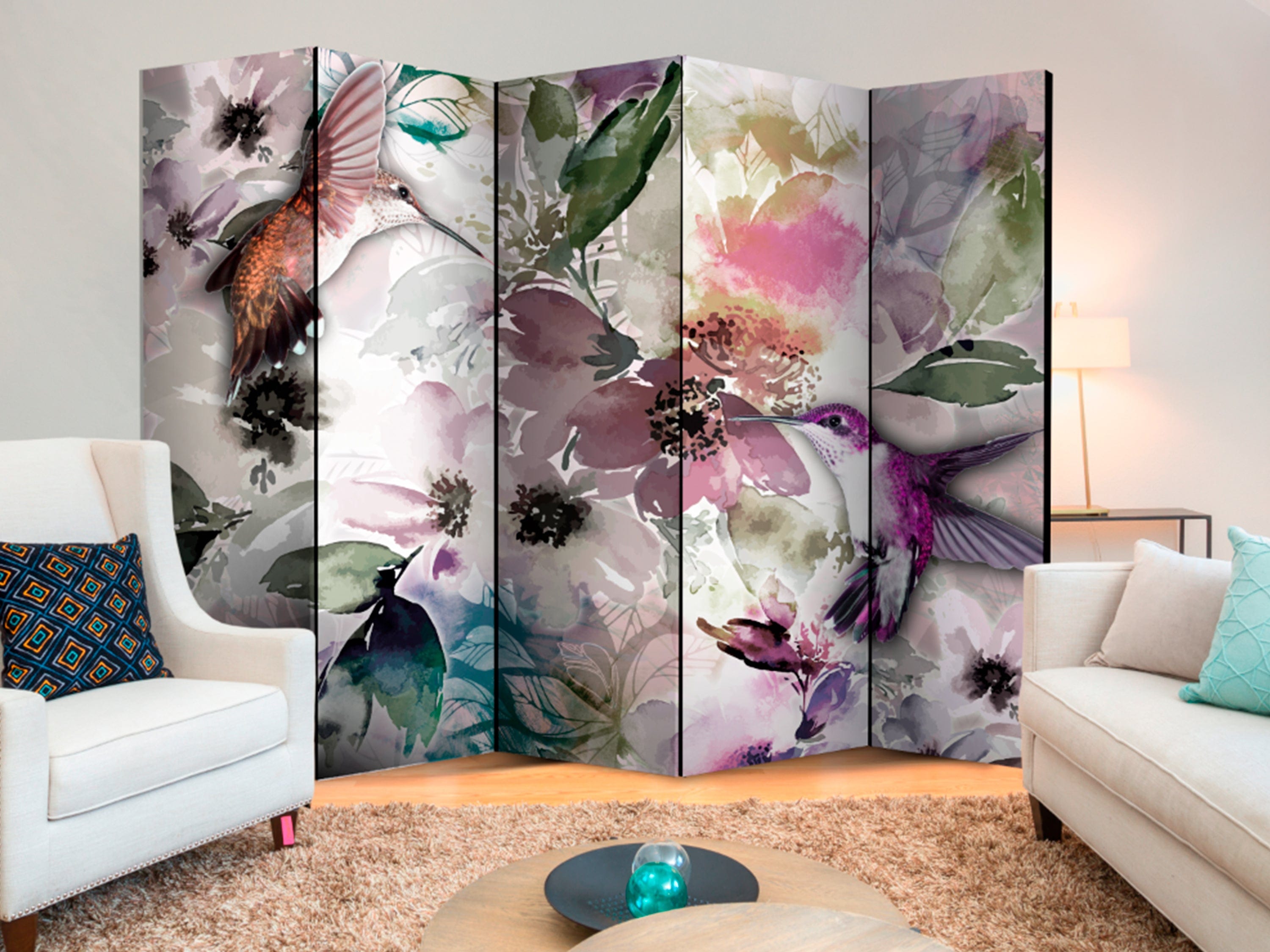 Aizslietnis 5-daļīgs - Daba akvarelī (225x172cm) 225x172 cm Home Trends