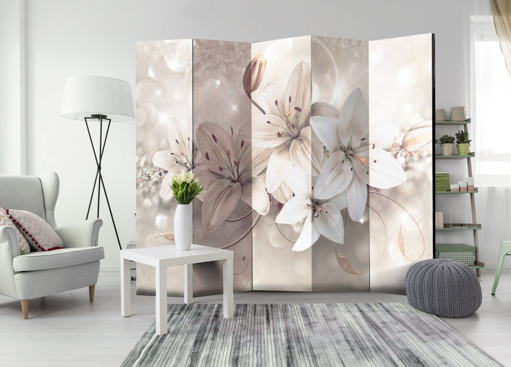 Aizslietnis 5-daļīgs - Dimanta lilijas (225x172cm) 225x172 cm Home Trends