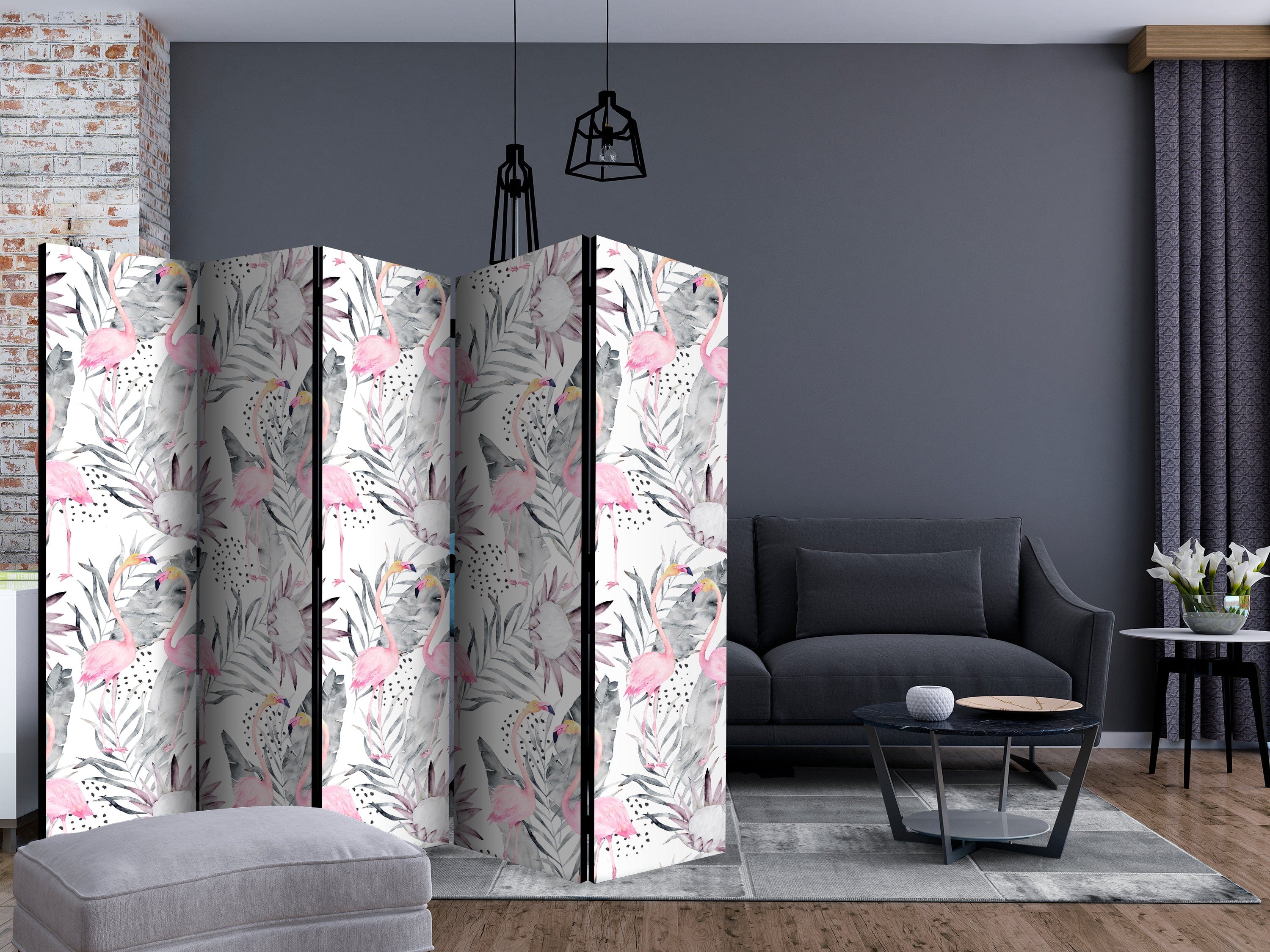 Aizslietnis 5-daļīgs - Flamingo un zariņi (225x172cm) 225x172 cm Home Trends